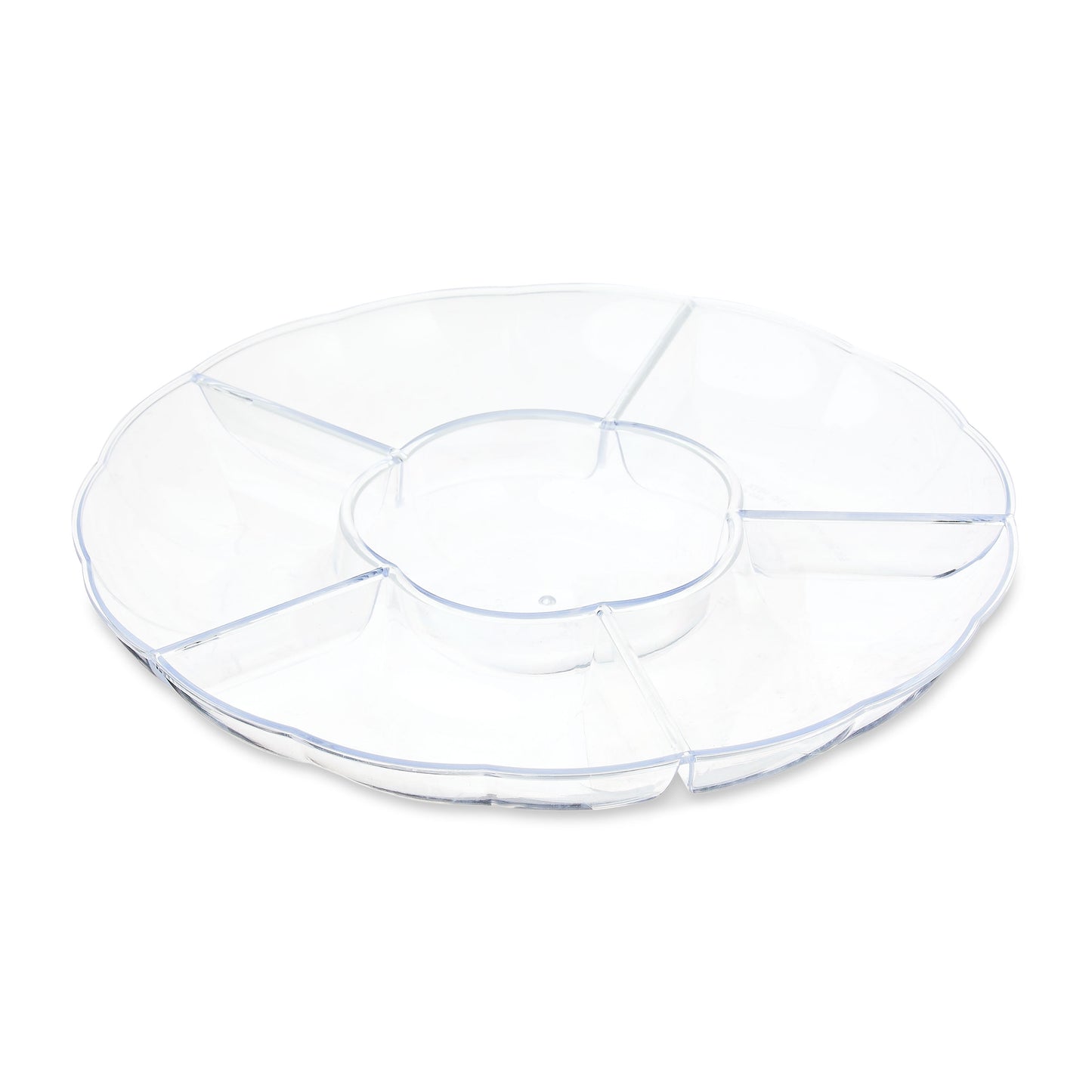 Clear round Compartment Tray, 12", by