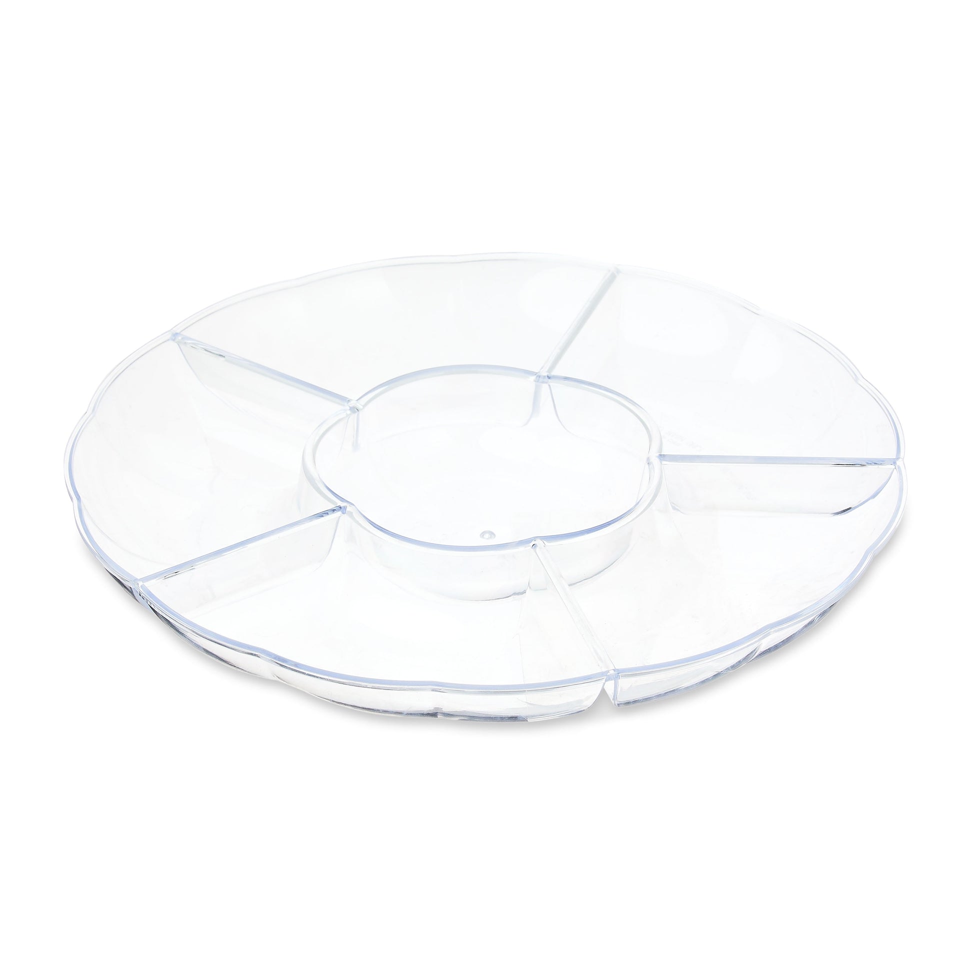 Clear round Compartment Tray, 12", by