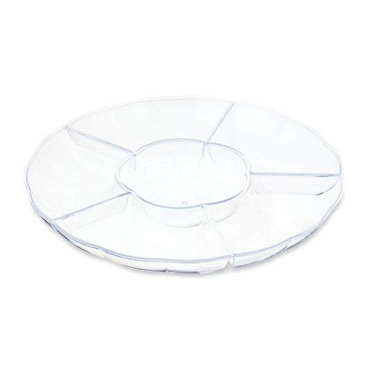 Clear round Compartment Tray, 12", by