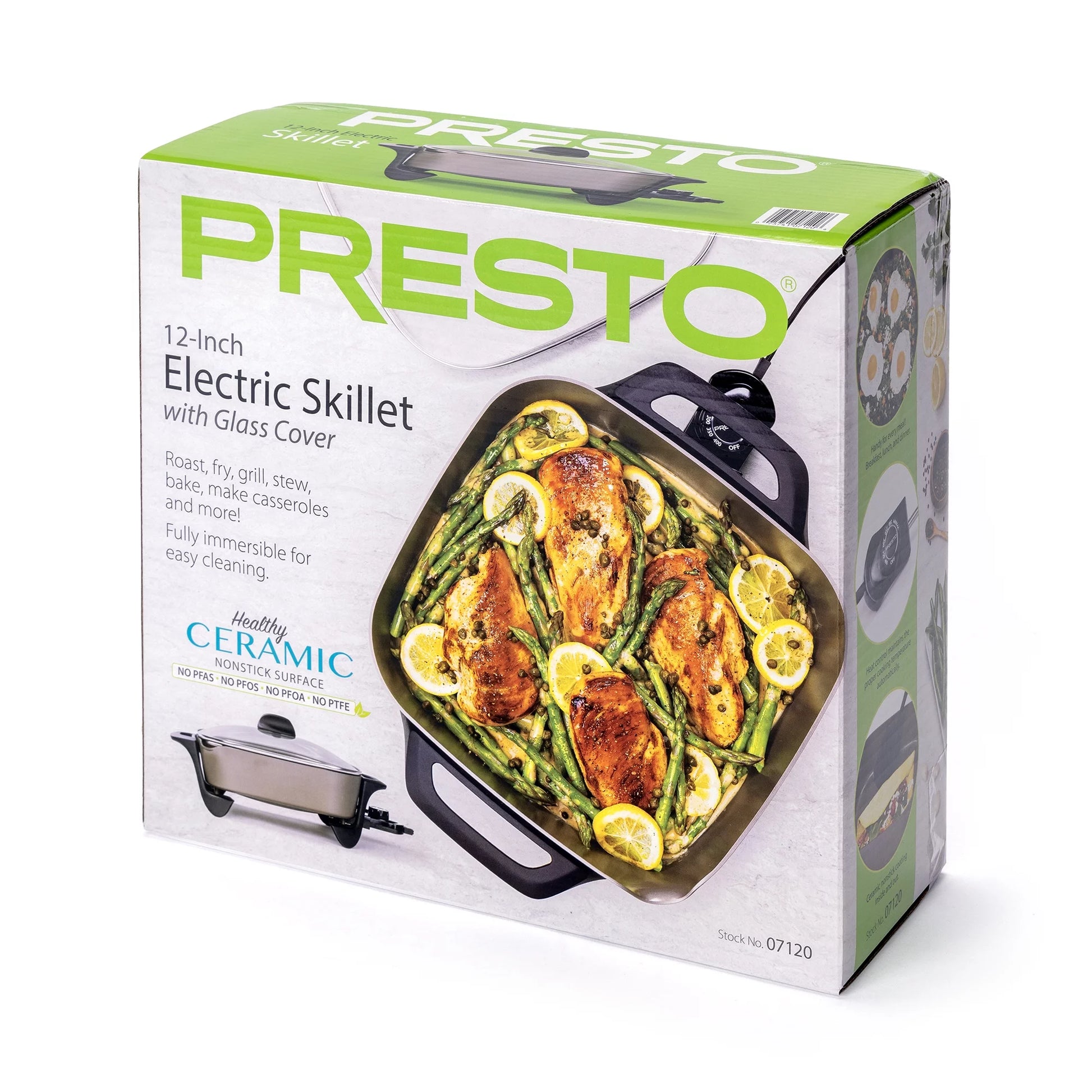 12-Inch Ceramic Electric Skillet with Glass Cover, 07120