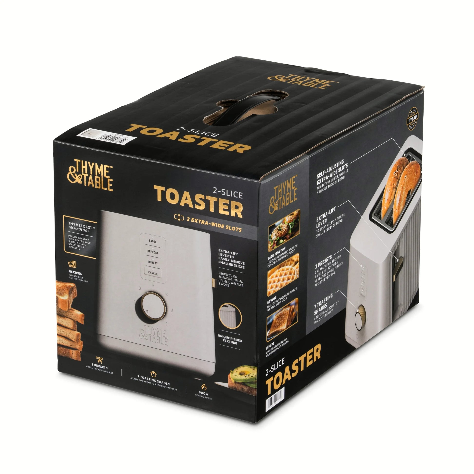 2-Slice Toaster with Extra-Wide Slots and Removable Slide-Out Crumb Tray, Sand White