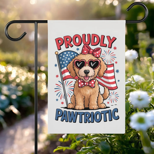 Proudly Pawtriotic Garden Flag – Cute Dog 4Th of July Yard Decor, Patriotic Pet