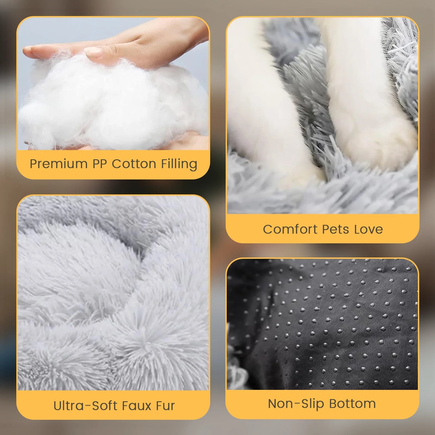 20-Inch Calming Donut Dog Bed for Small Dogs - Anti-Anxiety Cozy Round Pet Bed, Fluffy and Washable for Small to Medium Dogs and Cats