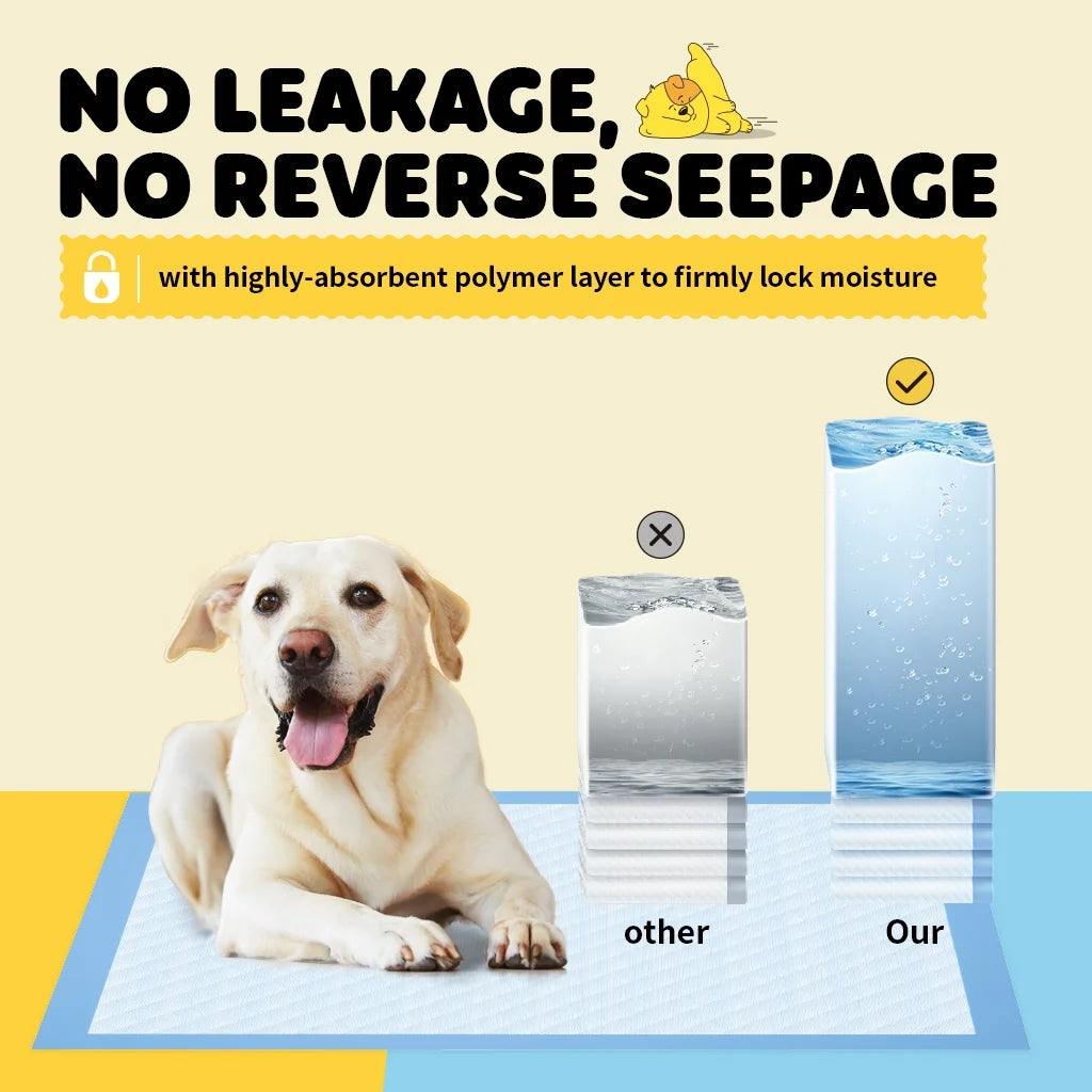 Extra Large 6-Layer Dog Training Pads, 33.5" x 27.5", 100 Count with Enhanced Absorbency