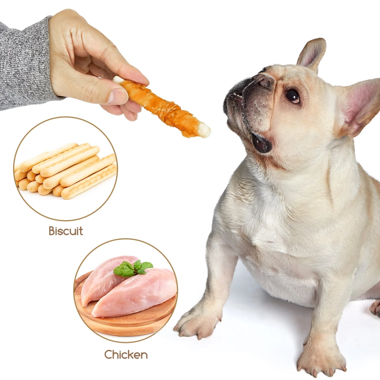 Chicken-Wrapped Biscuits Dog Treats - Rawhide-Free, Soft and Chewy, 10.6 oz for All Dogs
