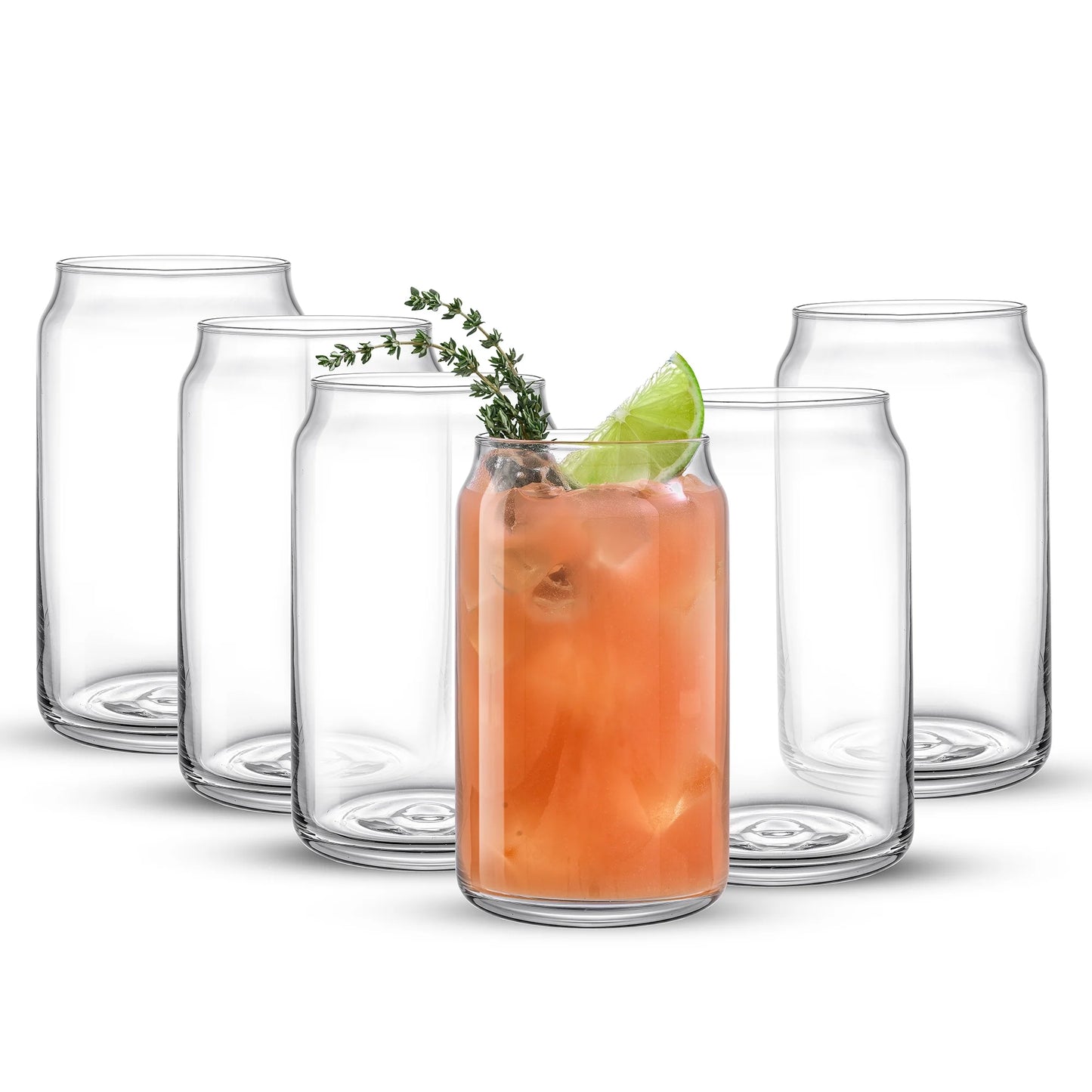 Classic Can Shape Tumbler Drinking Glass - Set of 6, New in Box