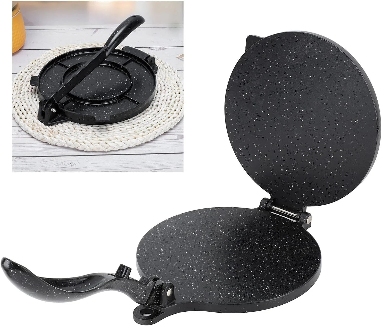 8 Inch Non-Stick Tortilla Press, Flour Corn Press Bakeware Tool DIY Dough Press Tortilla Maker, Kitchen Utensils for Tortillas, Paracones, Pizza, Pie, Patty