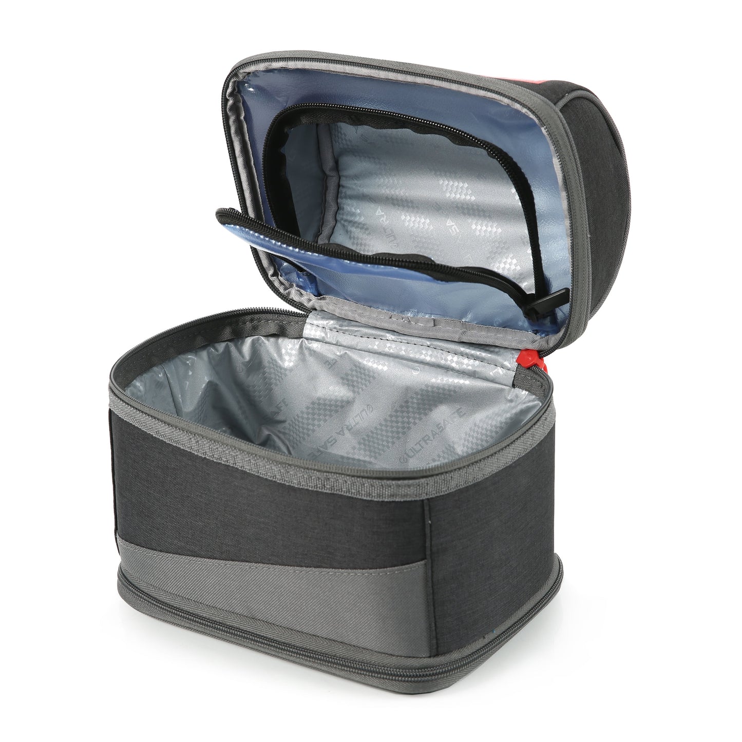 Expandable Lunch Box with Ice Pack, Black/Gray