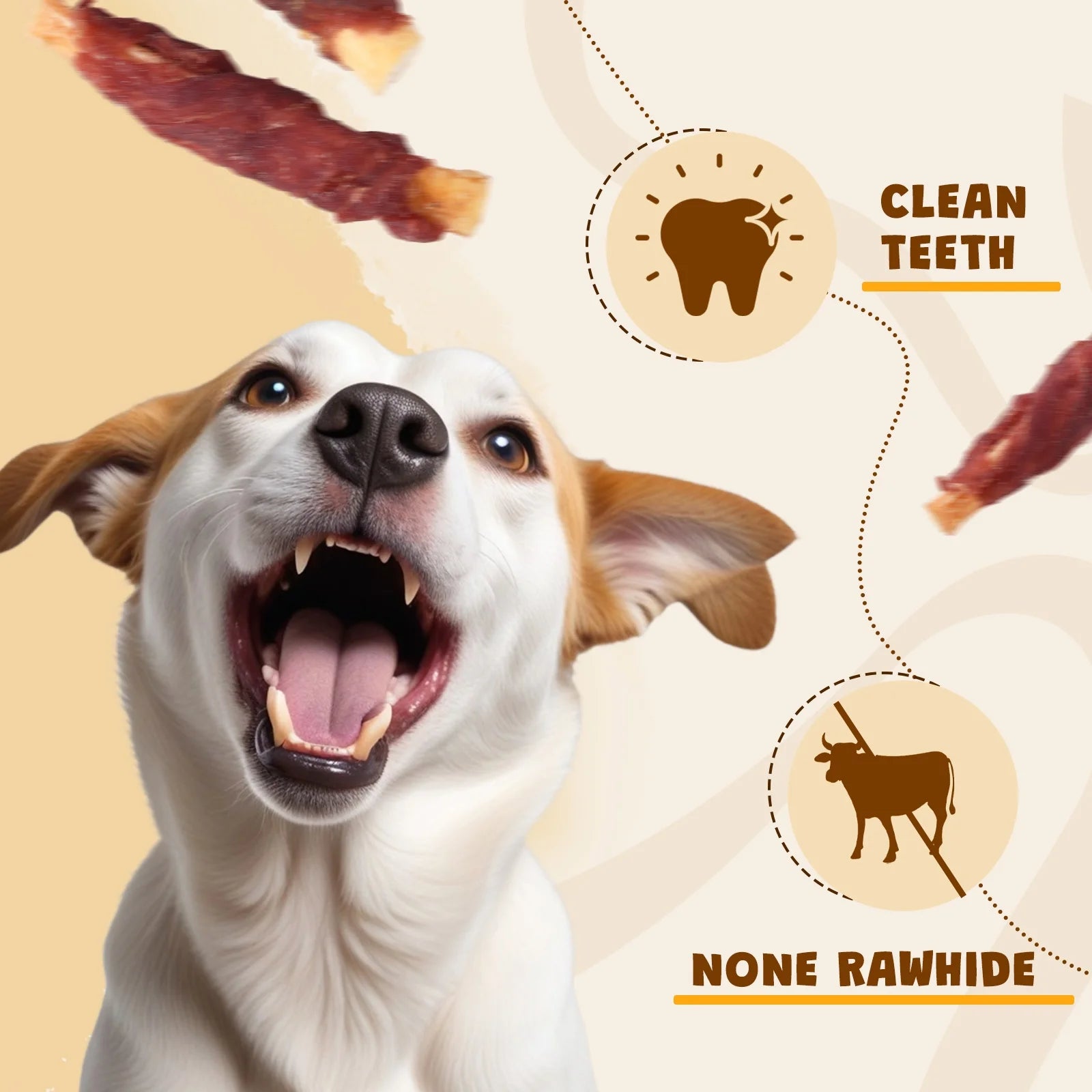 Duck-Wrapped Beef Cartilage Dog Treats - Dental Chewy Soft Bones for Small, Medium, and Large Dogs (10.6 oz, No Rawhide)