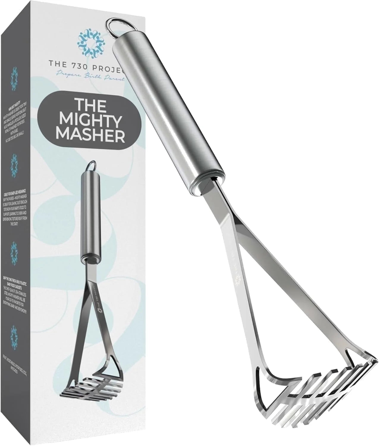 Stainless Steel Baby Food and Potato Masher with Small Head for BLW, Fruits, and Soft Small Batches
