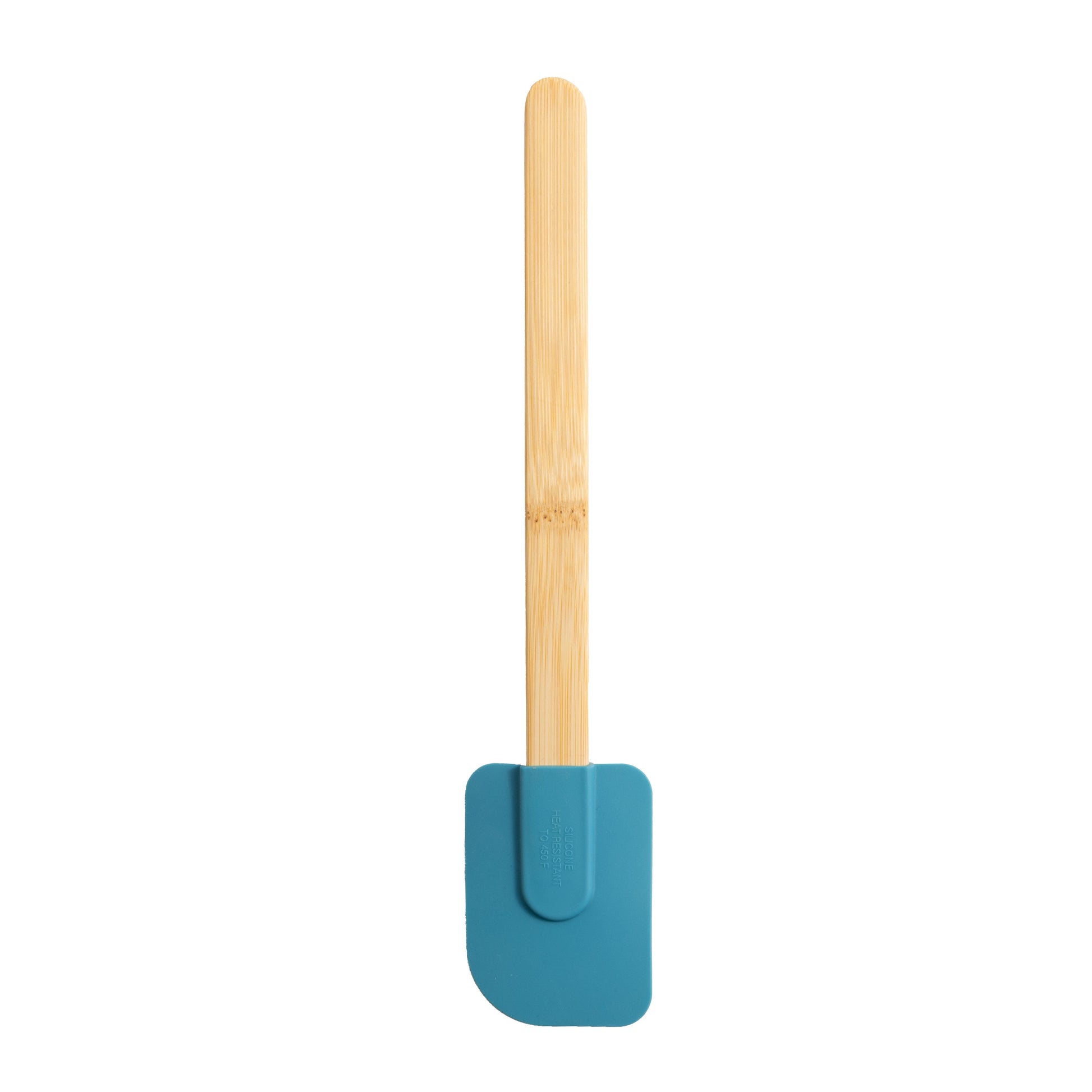 Colorful Silicone Spatulas Set 4 with Bamboo Handles, Blue