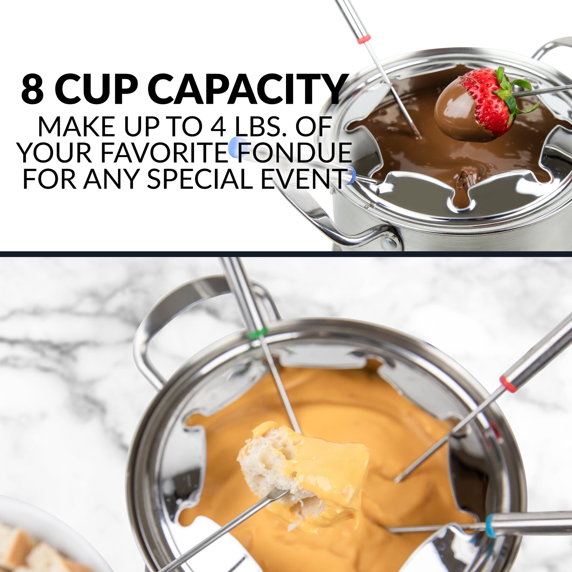 HCFP8SS 8-Cup Electric Fondue Set, Stainless Steel
