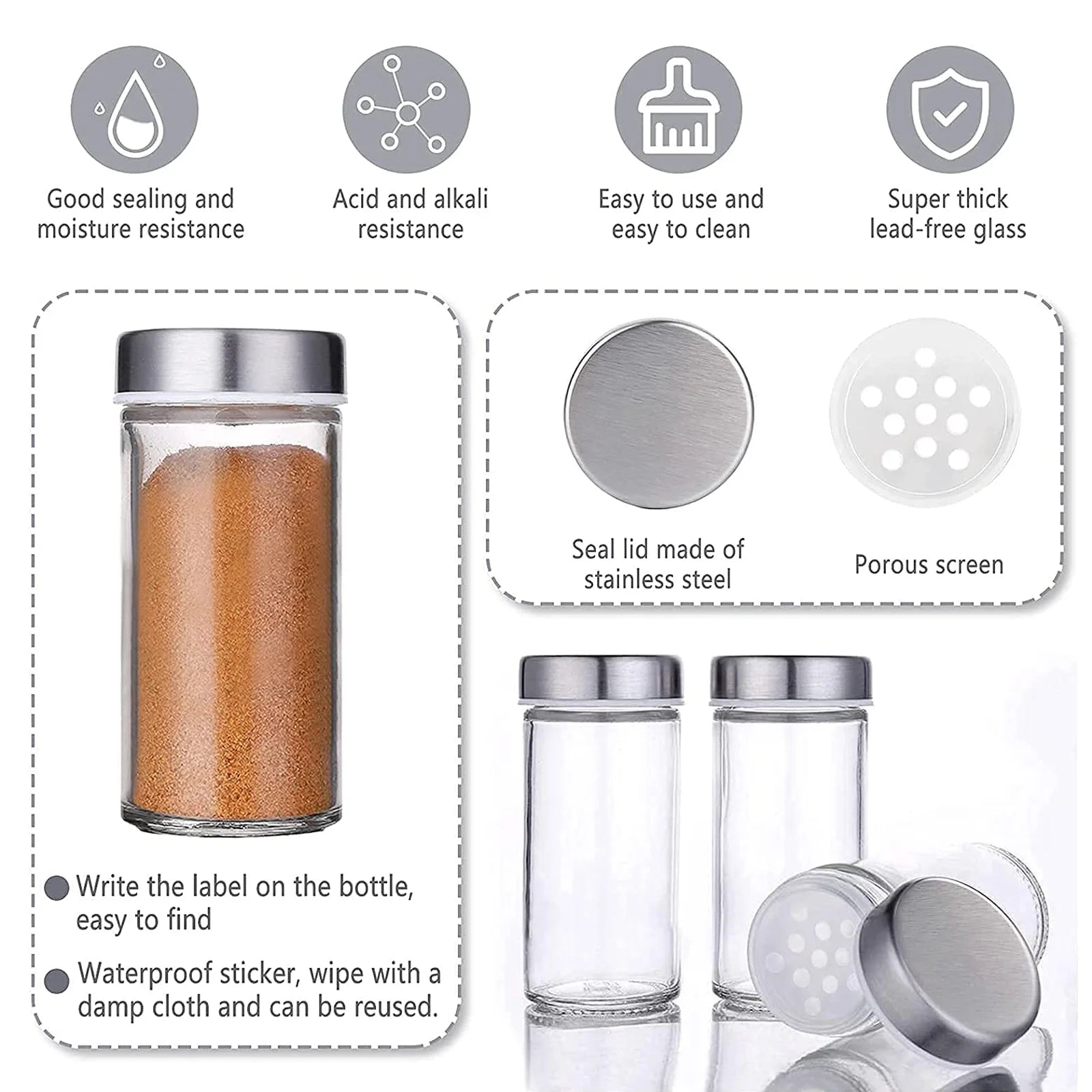 Rotating Spice Rack Organizer with Jars(20Pcs), Seasoning Organizer for Cabinet, Seasoning Rack for Countertop Kitchen, Revolving Stainless Steel Spice Organizer