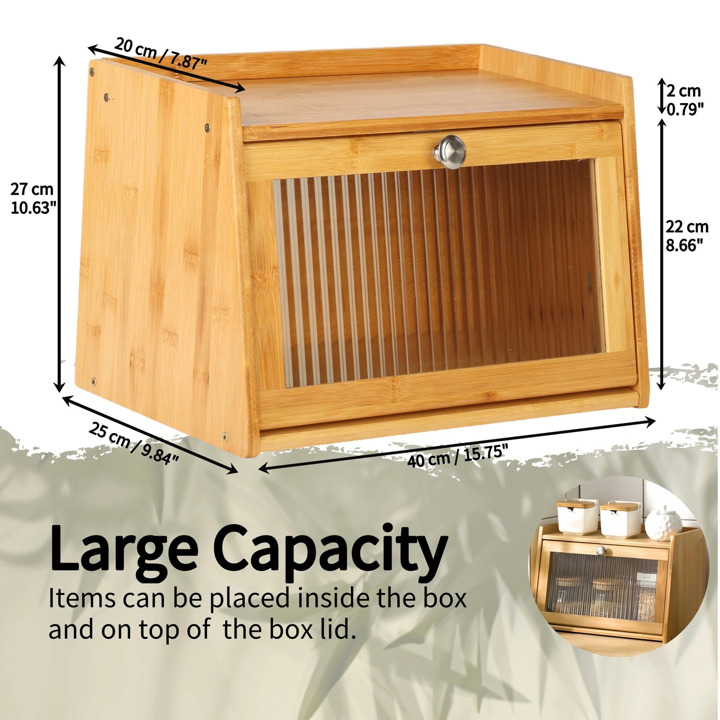 Bamboo Bread Box, Bread Box for Kitchen Counter, Large Bread Storage Container, Bread Bin for Bakery Products, Bread Holder Container, Natural