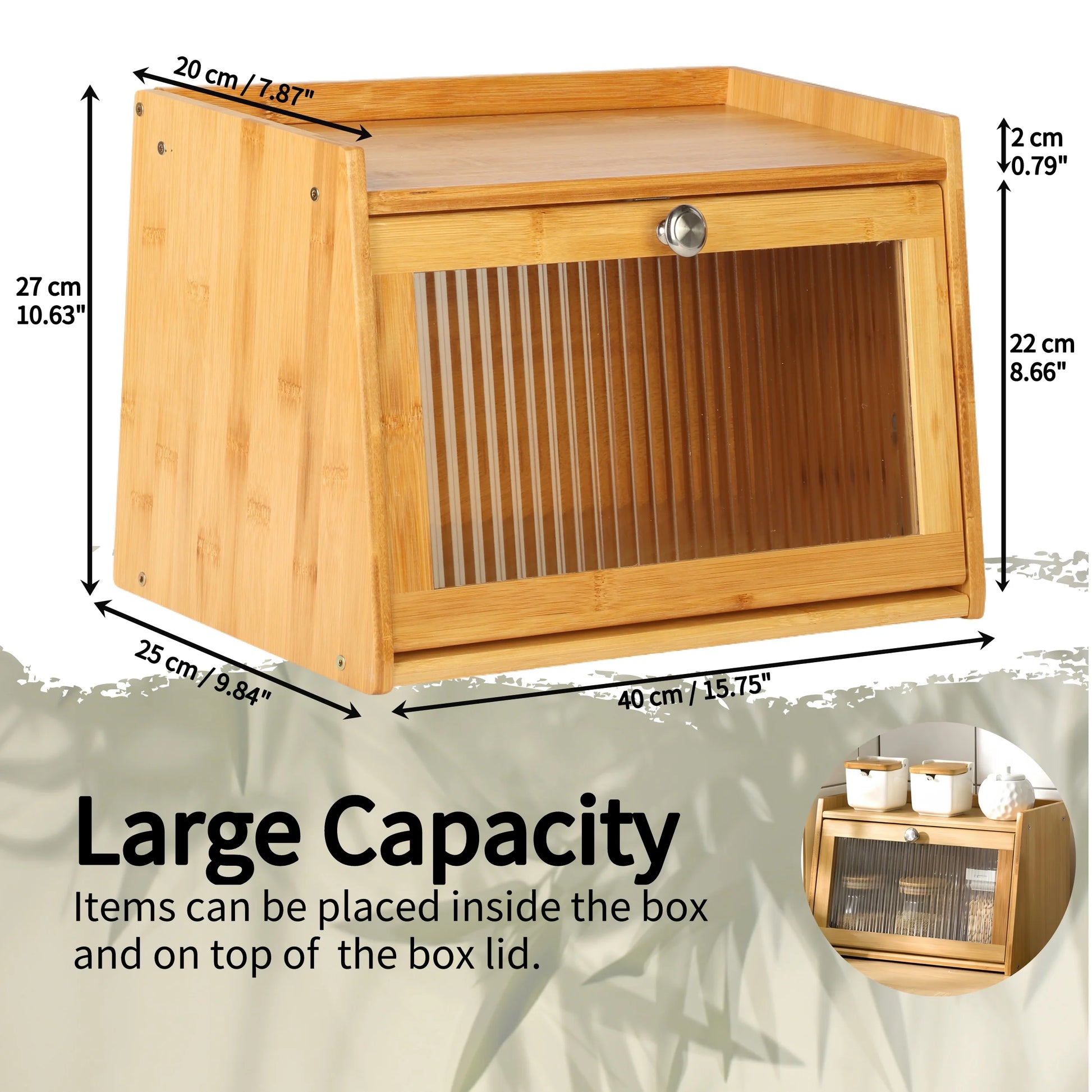 Bamboo Bread Box, Bread Box for Kitchen Counter, Large Bread Storage Container, Bread Bin for Bakery Products, Bread Holder Container, Natural