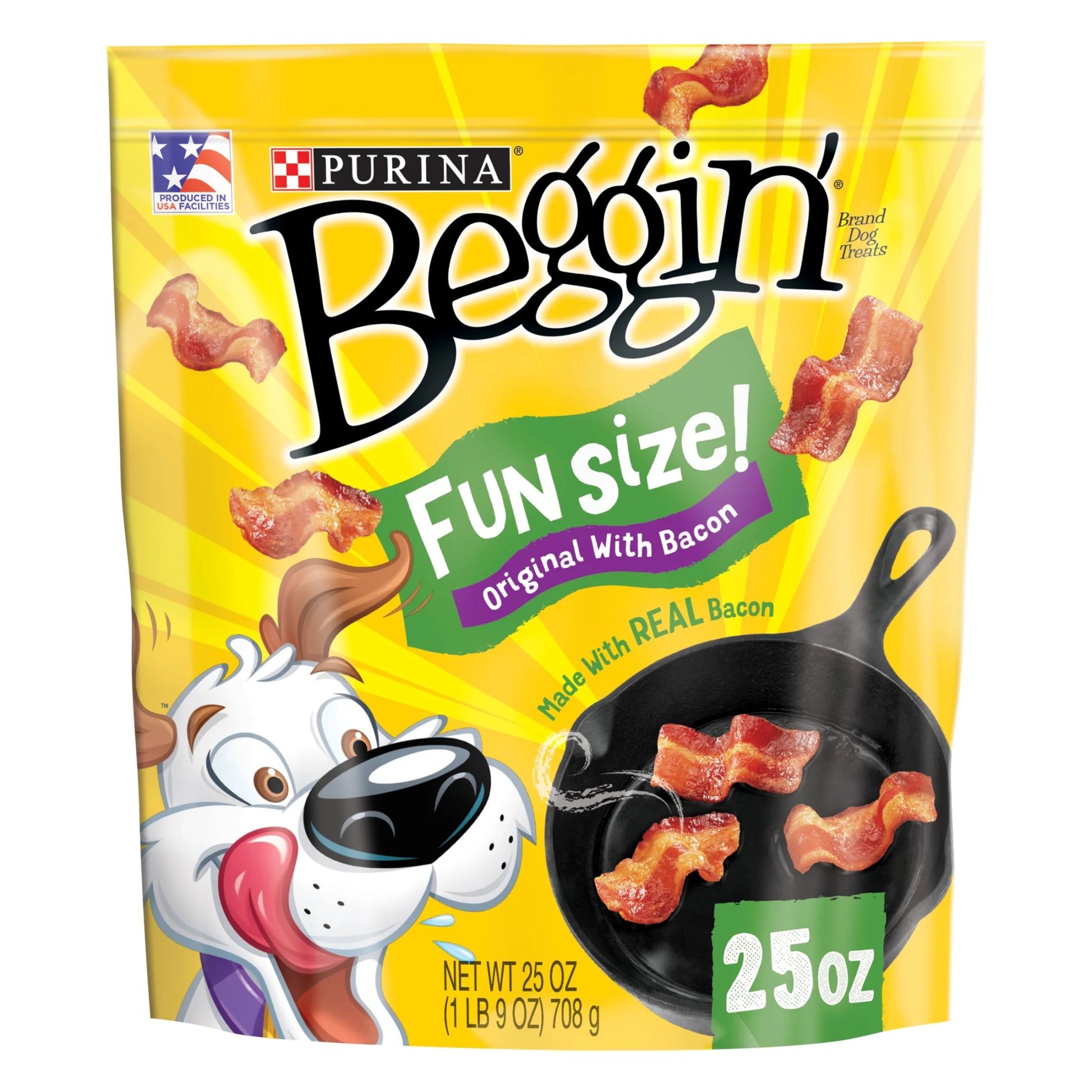 Purina  Strips Original Small Dog Treats with Real Bacon Flavor, 25 oz Pouch