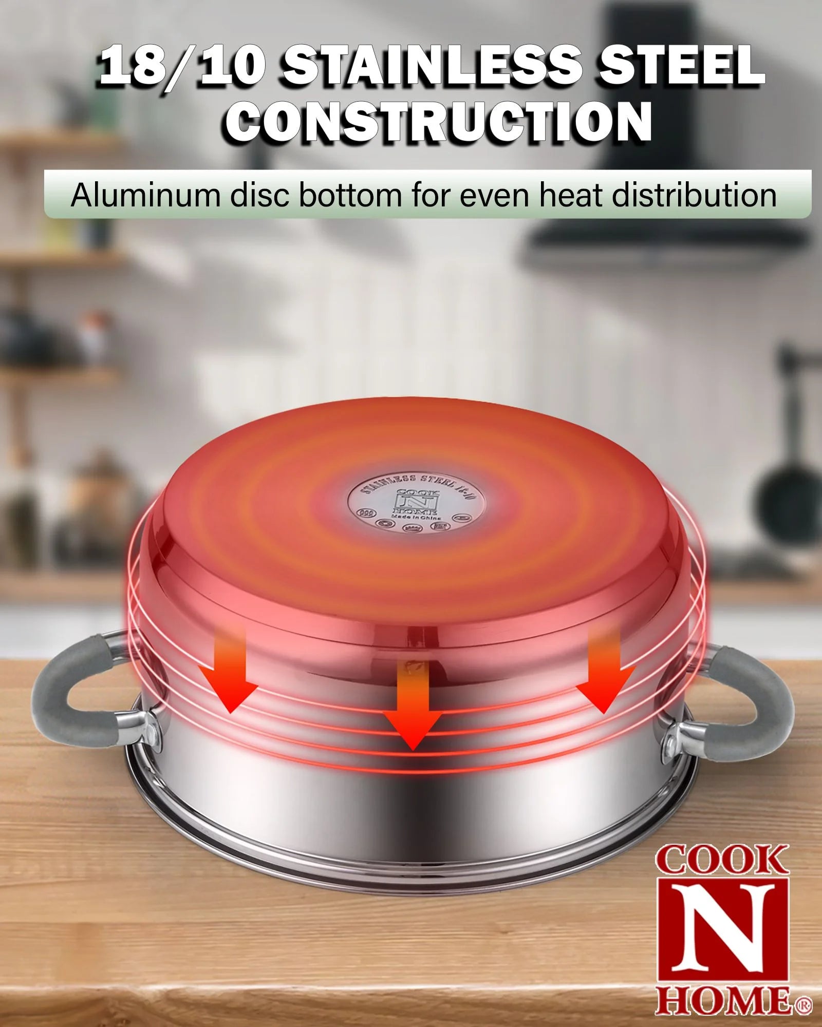 Kitchen Cookware Sets, 12-Piece Basic Stainless Steel Pots and Pans with Grey Silicone Handles, Silver