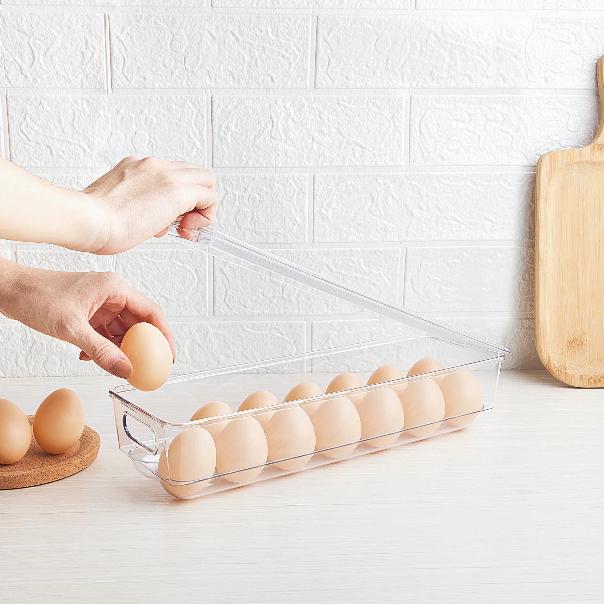 Set of 10 Fridge Organizer, Refrigerator Organizing Bins with Handles, Bpa-Free Clear Plastic Fridge Storage Containers