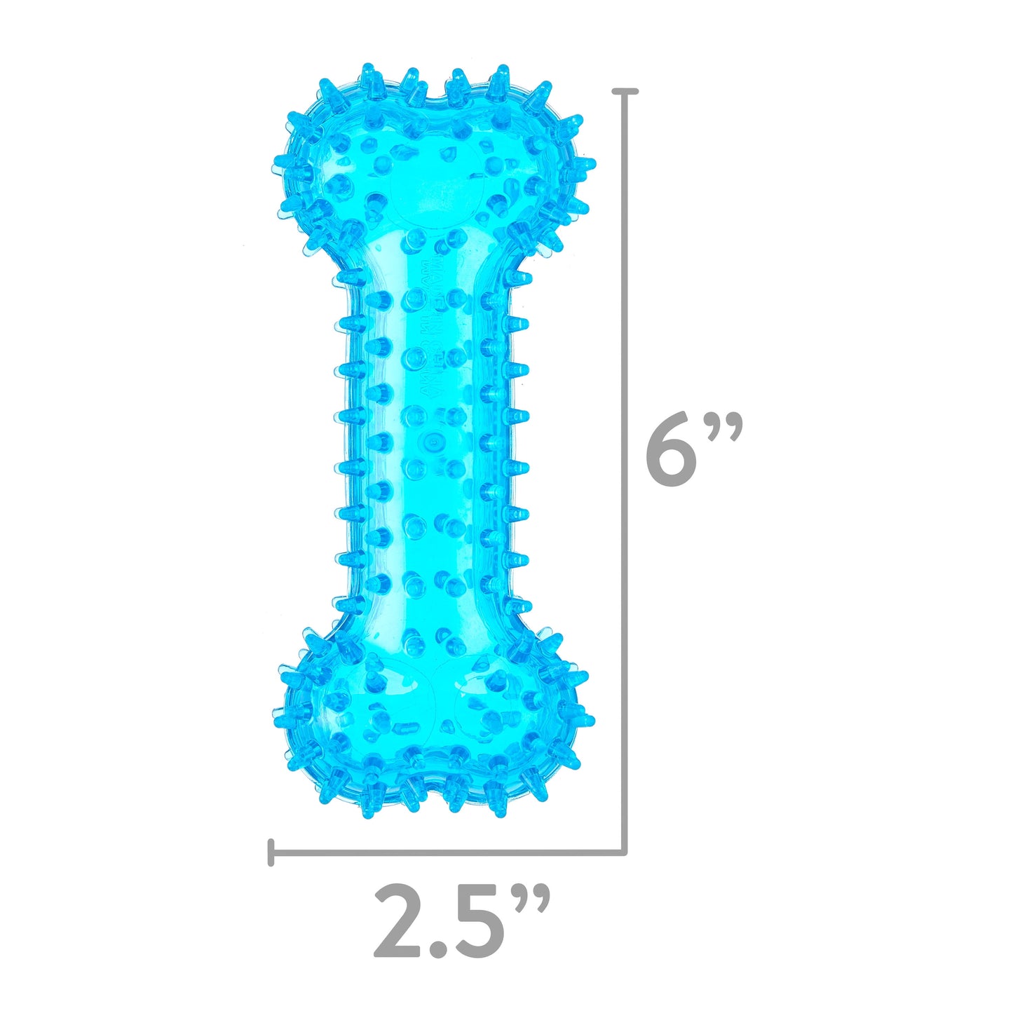 (3 Pack)  Fetch Buddy Spiky Blue Bone Dog Toy, Chew Level 3