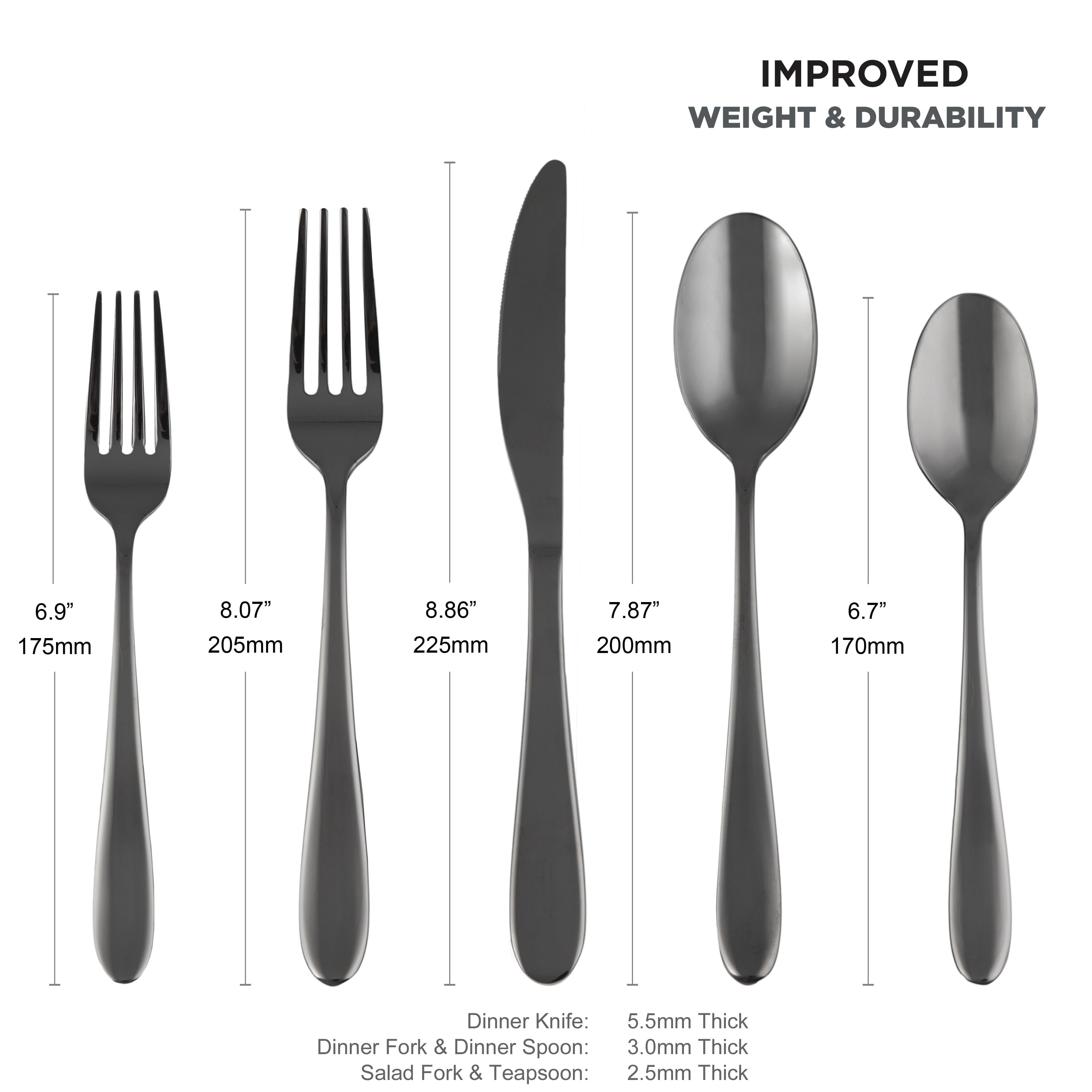 Cambridge Byram Black Mirror 20-Piece Flatware Set - Thumbnail 4