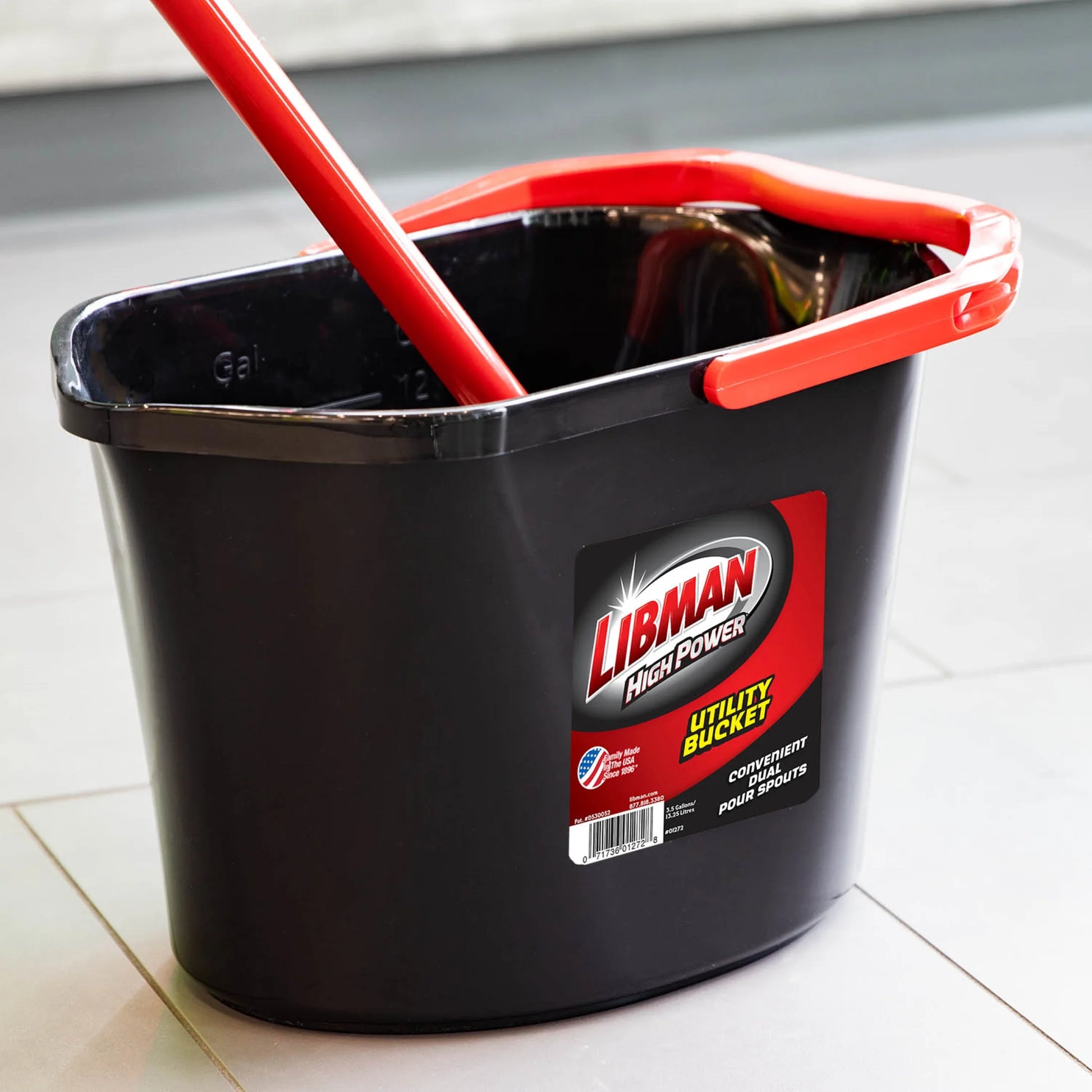 Heavy Duty 3.5 Gallon Utility Bucket Oval Polypropylene Black