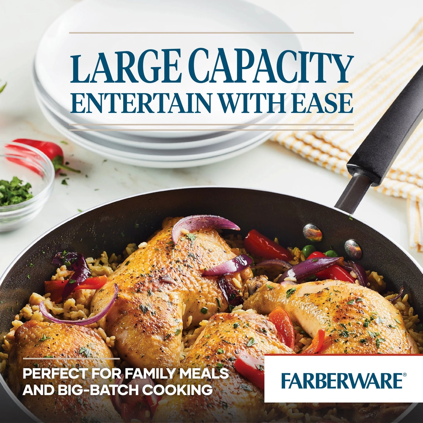 22-Piece Nonstick Cookware Set with Griddle Pan and Cooking Tools, Dishwasher Safe, Black