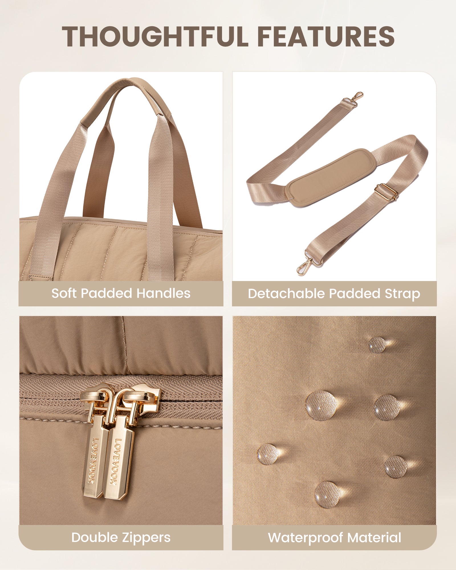 42L Puffer Duffle Bag - Versatile Travel Weekender with Toiletry Bag, Ideal for Carry-On, Hospital, and Gym Use with Dry/Wet Separation