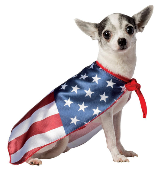 ADORABLE USA FLAG CAPE PATRIOTIC JULY 4TH PET DOG PARADE COSTUME SM GC5014