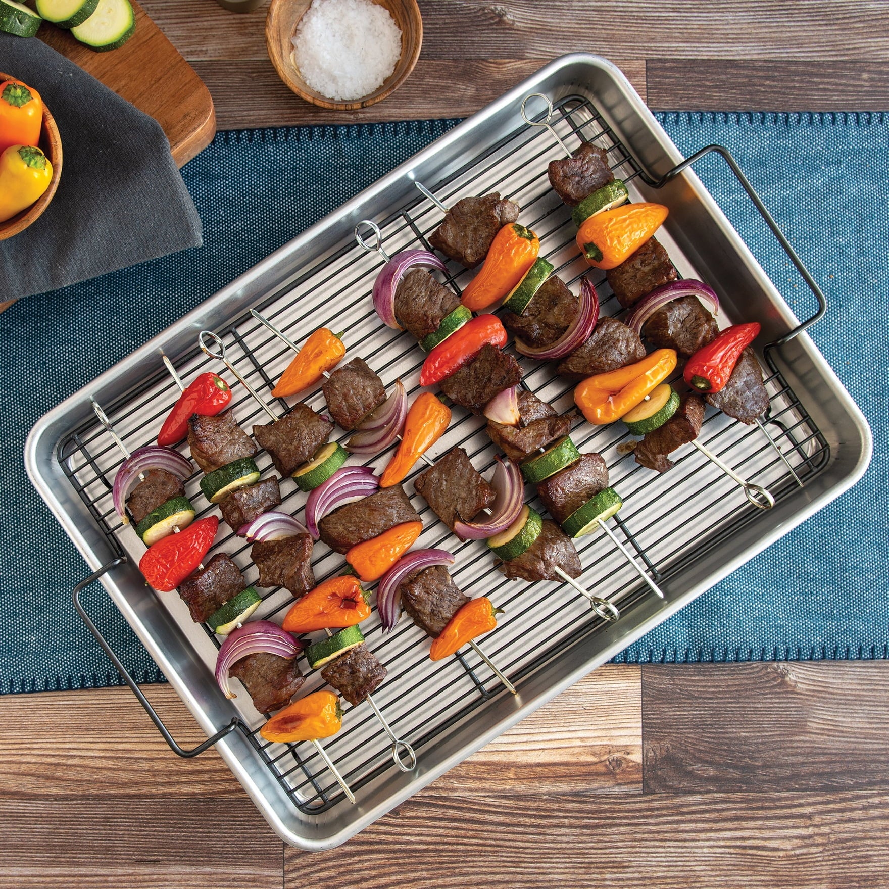 Naturals 20" X 13" Aluminum Roasting & Baking Pan with Nonstick Crisping Rack