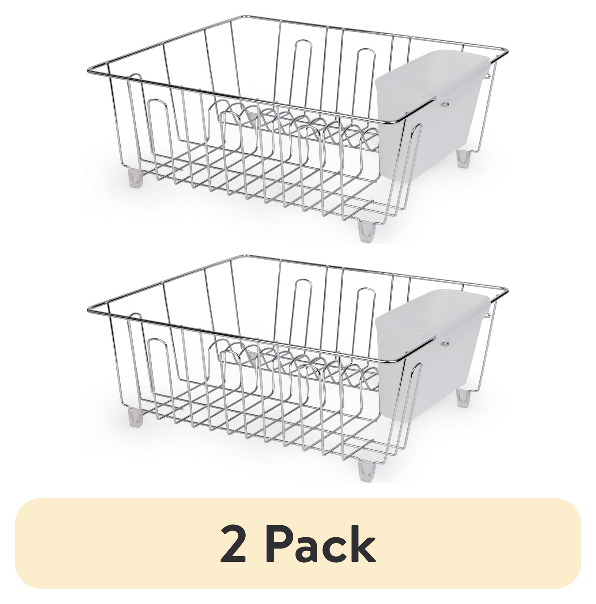 (2 Pack)  Small Wire Dish Rack - Chrome - 14.17" W X 12.64" L X 5.67" H