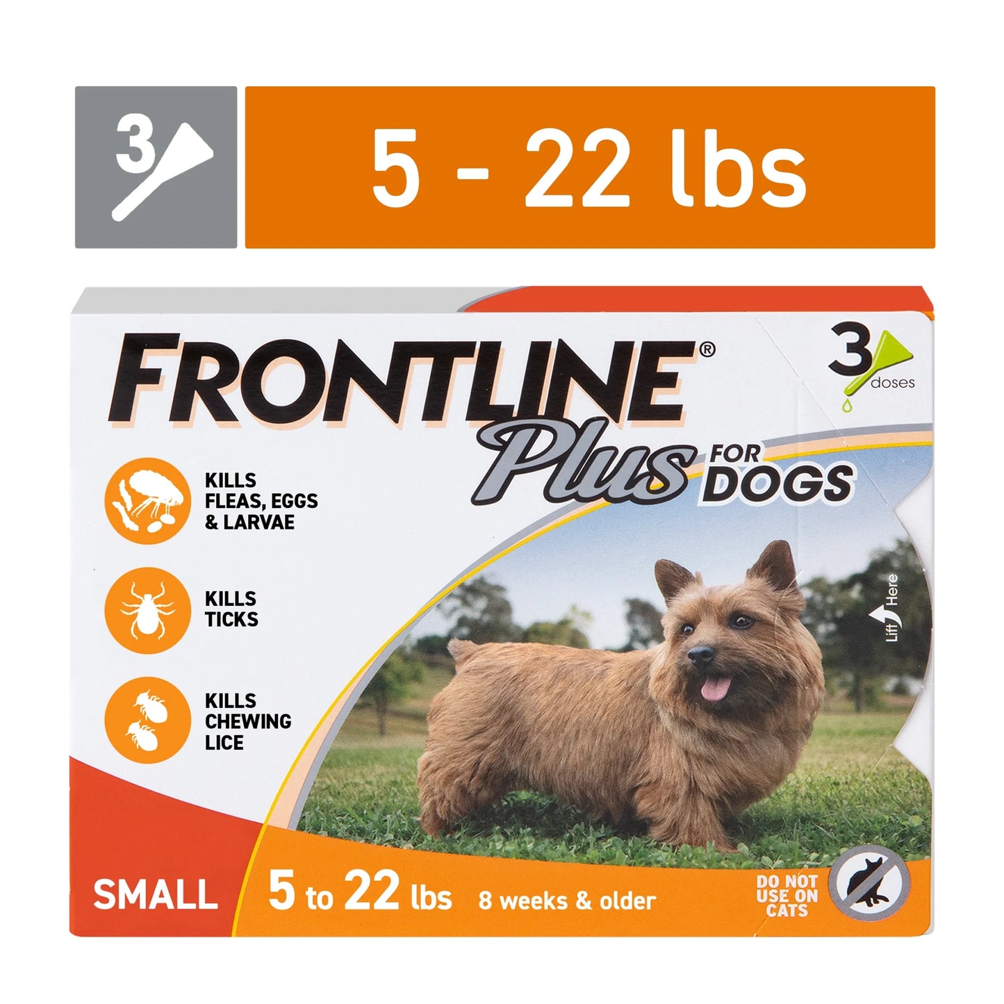 Plus Flea and Tick Spot Treatment for Small Breed Dogs (5-22 lbs), 3 Count