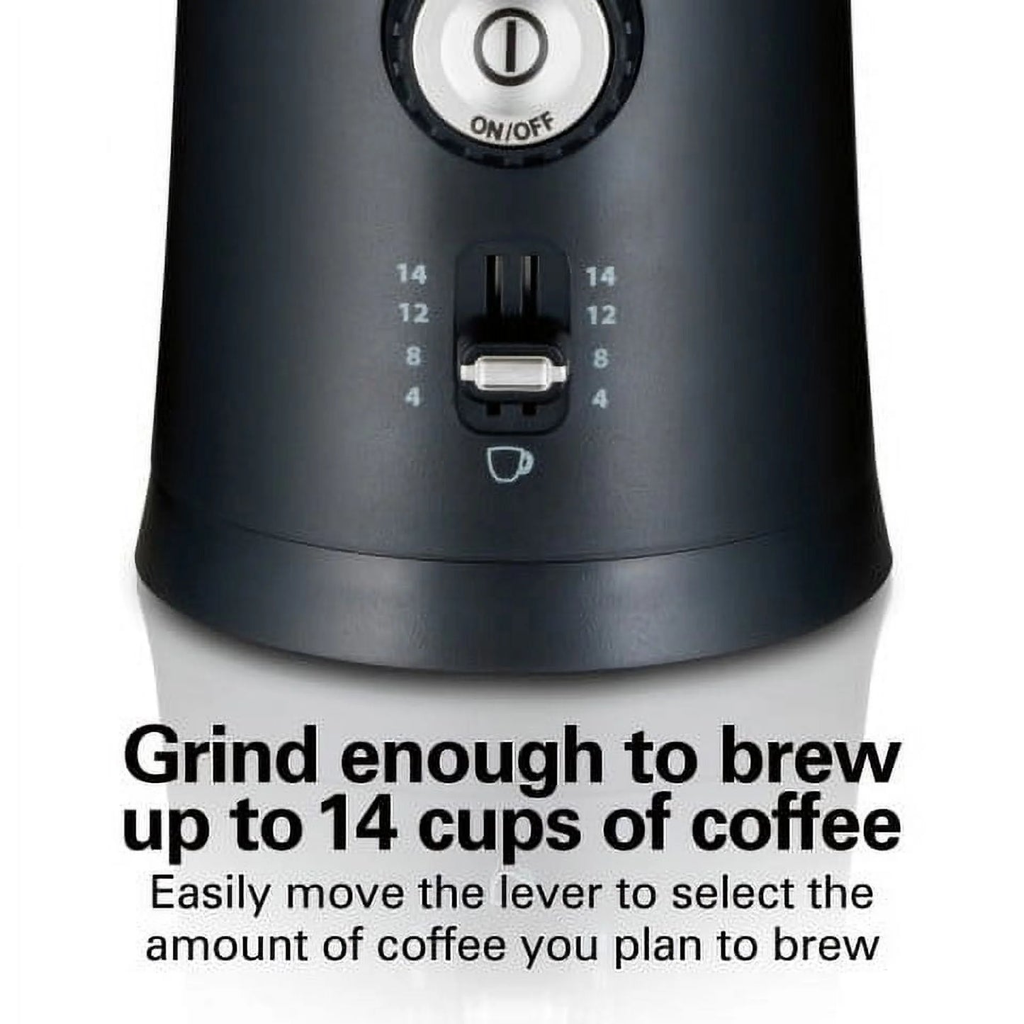 Custom Grind Coffee Grinder, 14 Cups, Black, New, 80393F