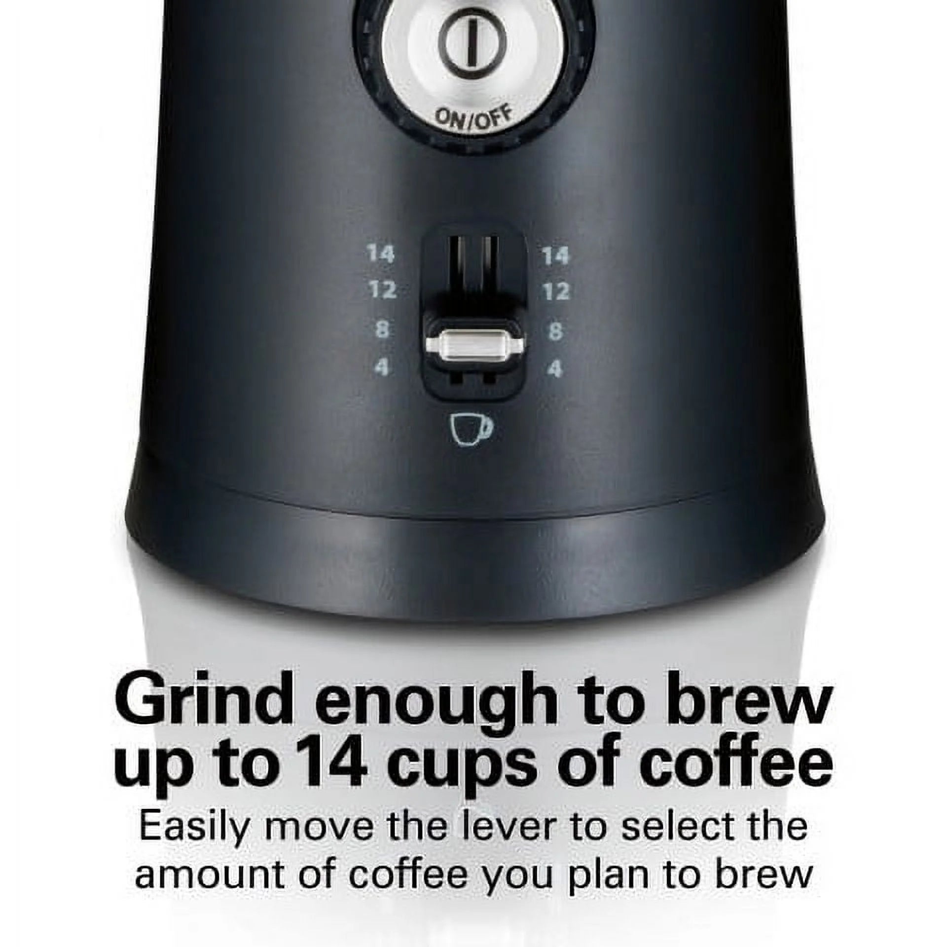 Custom Grind Coffee Grinder, 14 Cups, Black, New, 80393F