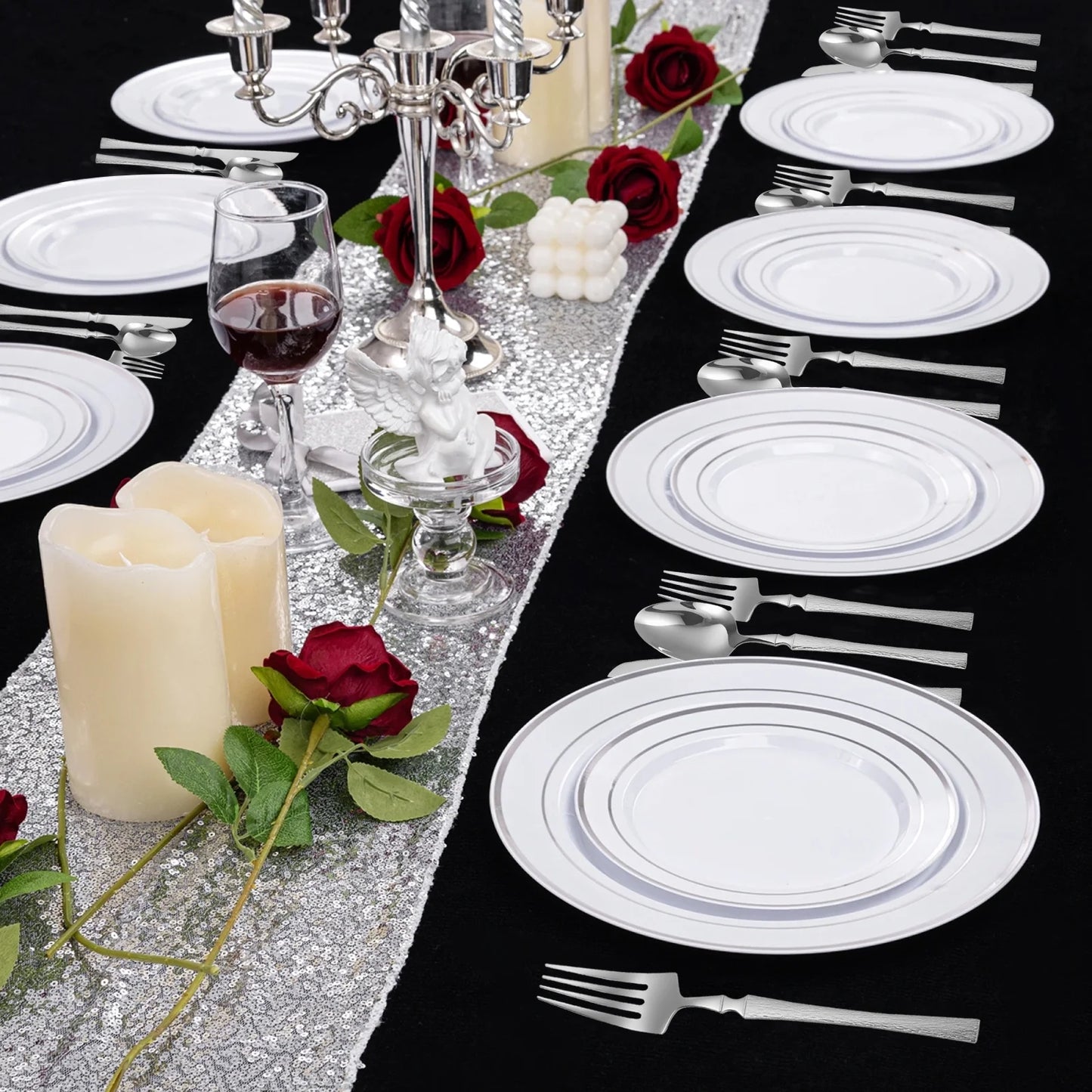 20-Piece Silverware Set with Small Waist Tree Pattern, Stainless Steel Tableware for Hotels, Includes Steak Knife, Fork, Spoon, and Dessert Fork - Dishwasher Safe