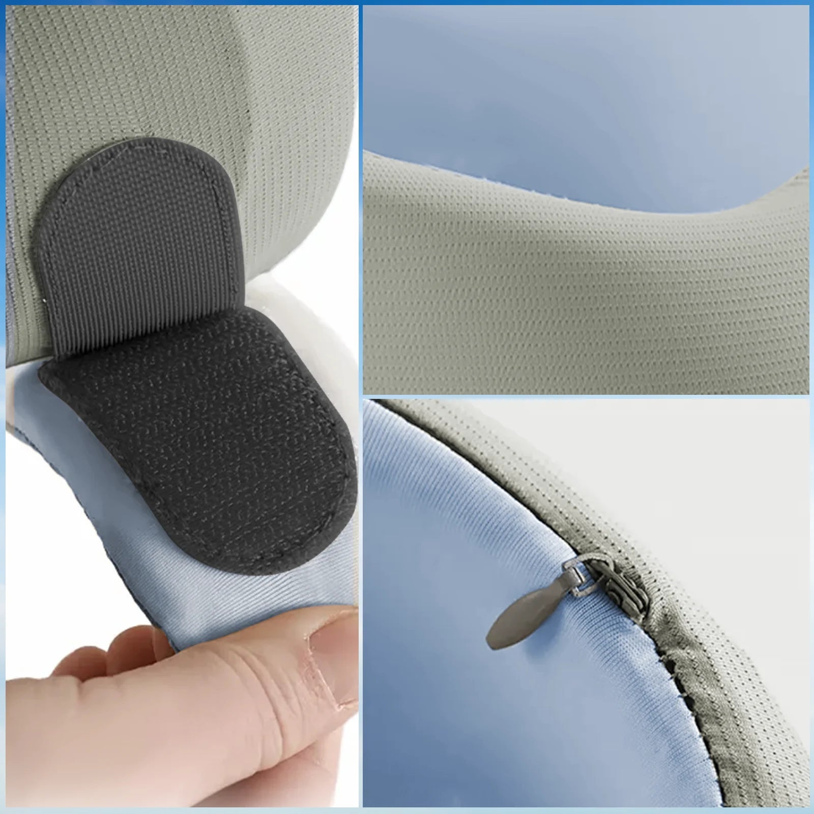 360° Support Memory Foam Travel Pillow with Eye Mask, Earplugs, and Storage Bag for Airplanes, Trains, and Long-Distance Travel