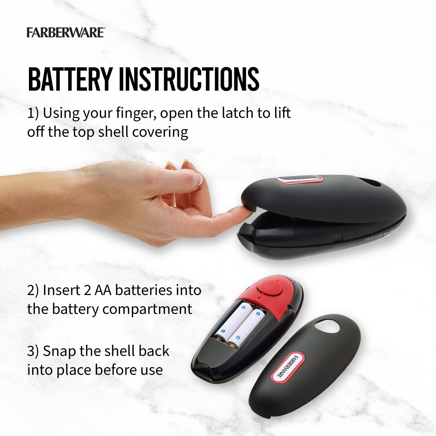 Hands-Free Battery-Operated Black Can Opener in Red