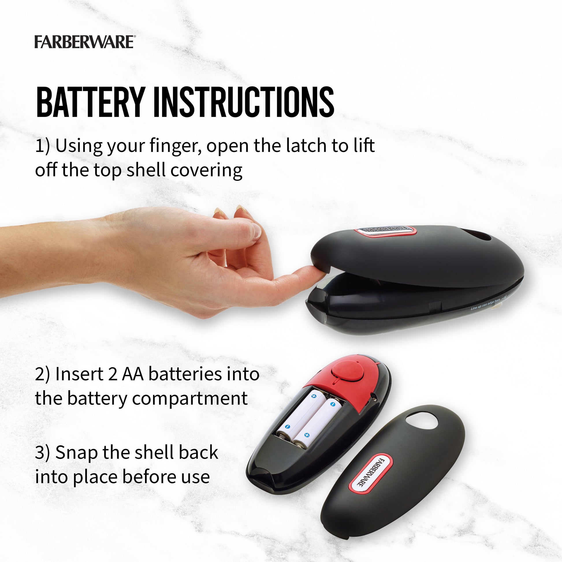 Hands-Free Battery-Operated Black Can Opener in Red