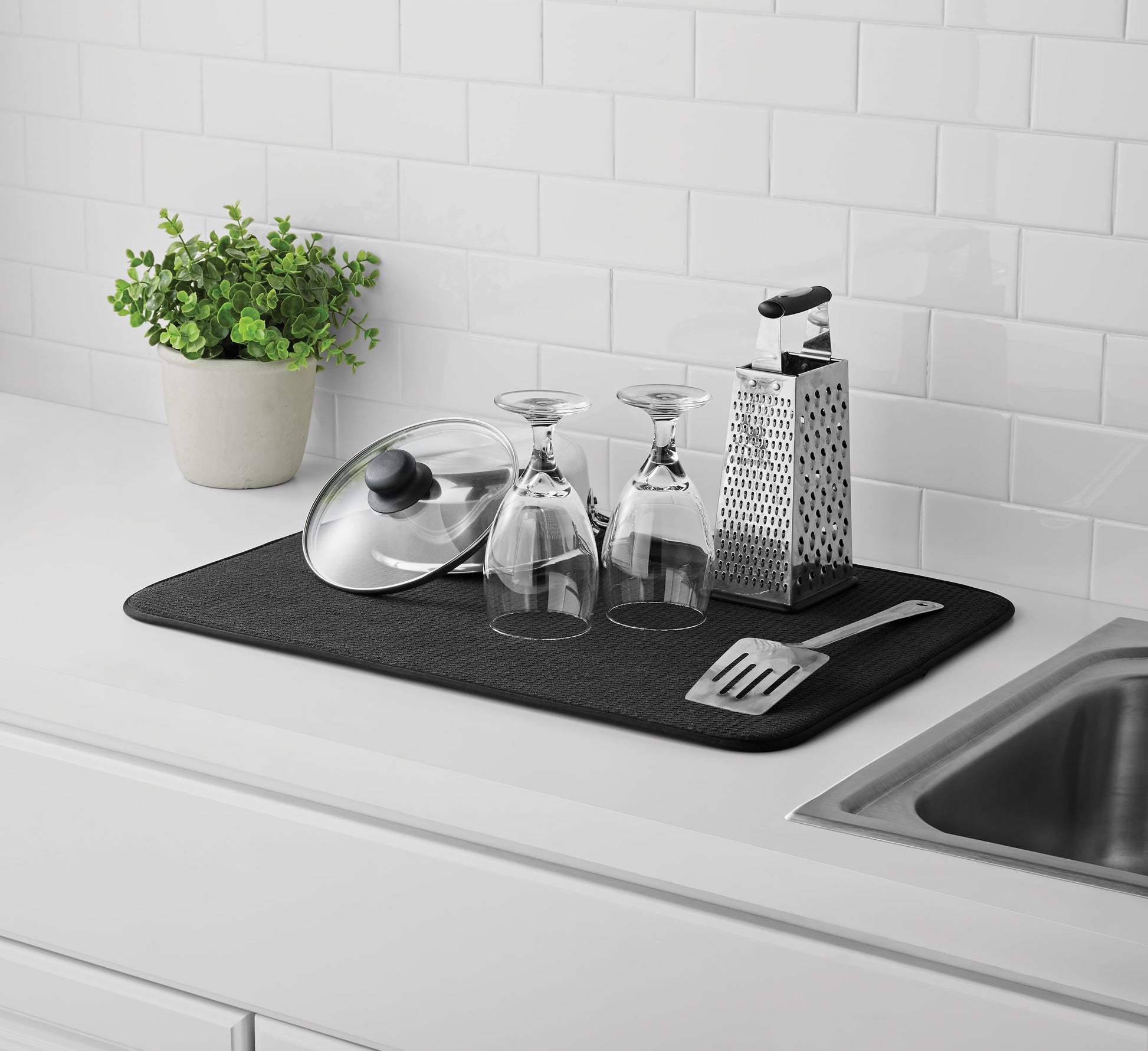 Microfiber Dish Drying Mat Black