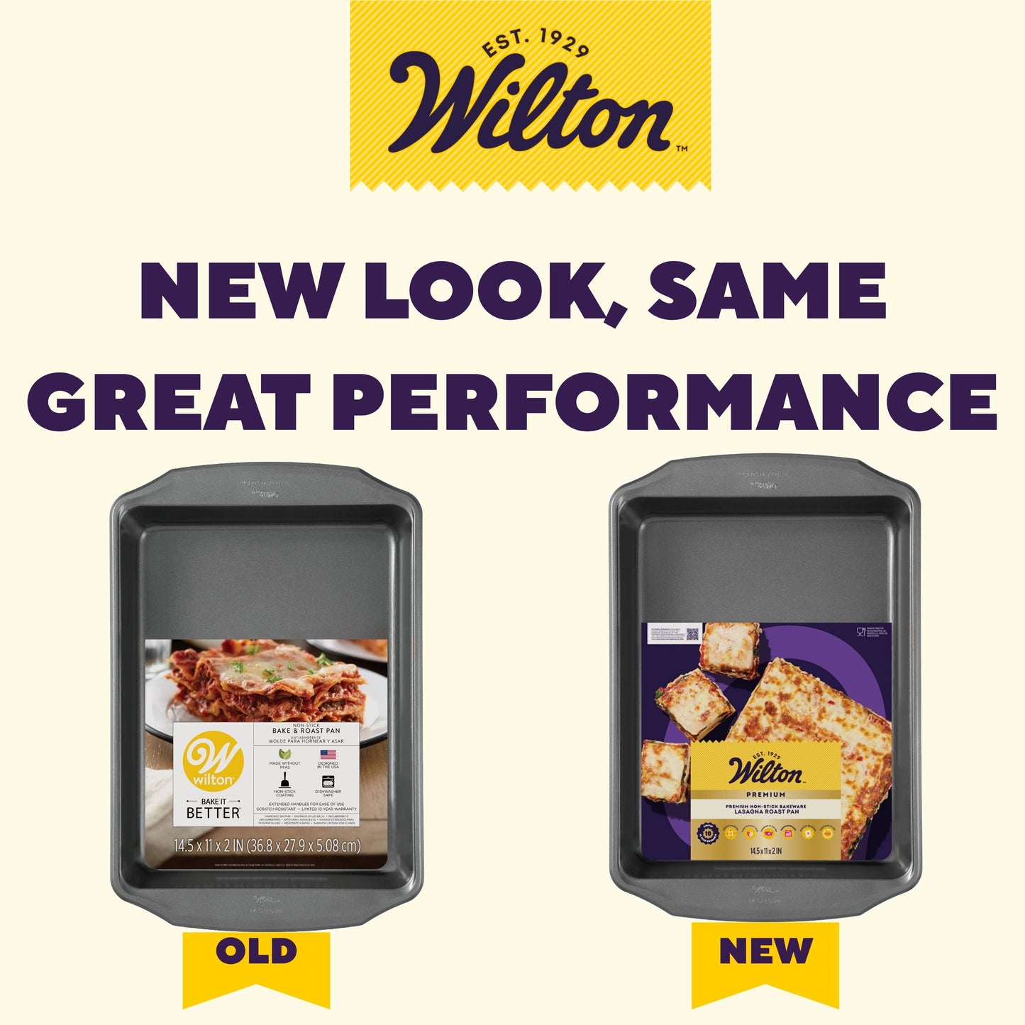 Premium Steel Non-Stick Lasagna Baking Pan 14.5" X 11" X 2" Roasting Casserole Baking Dish, Packaging May Vary