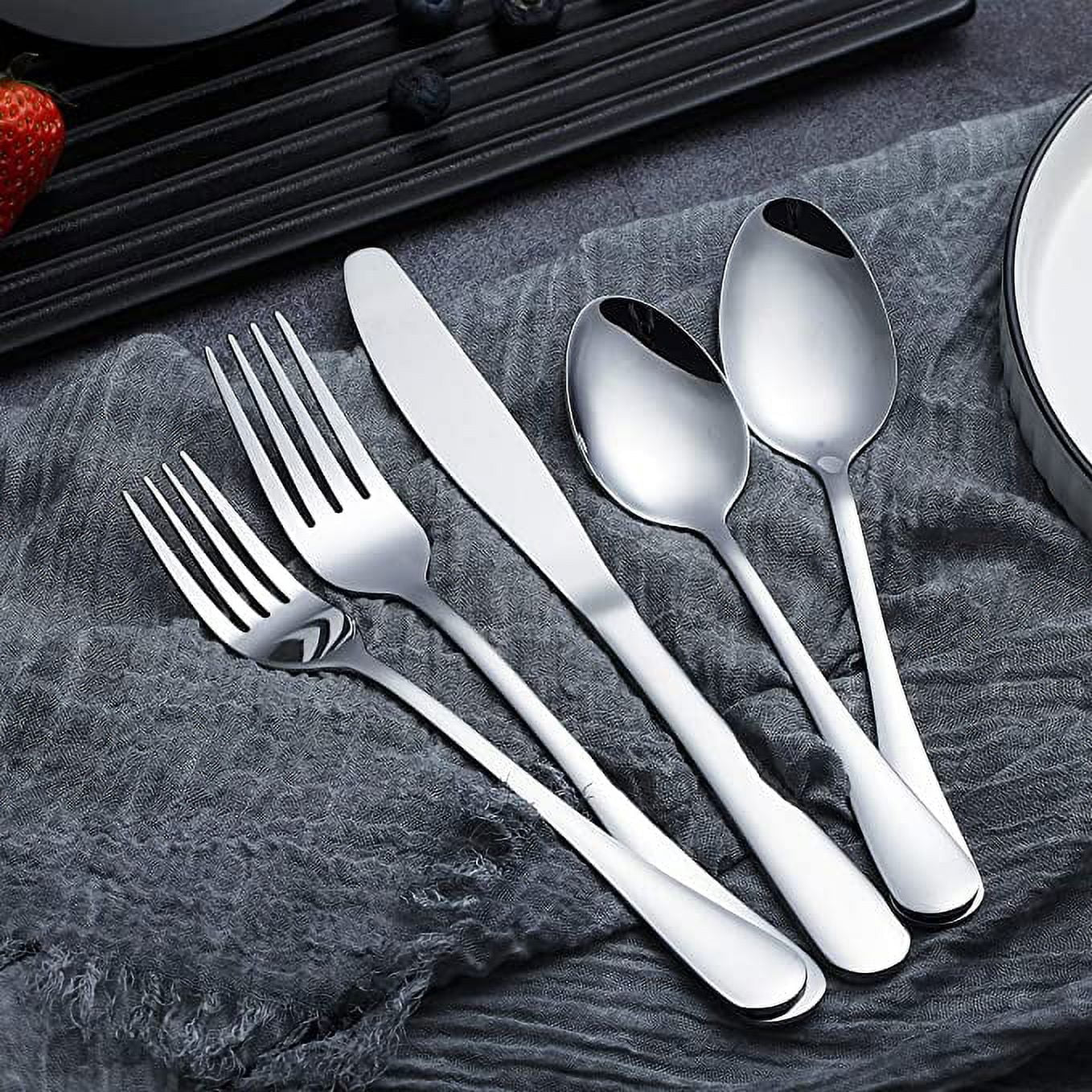 20 Pieces Silverware Set Stainless Steel Flatware Set, Spoons and Forks Cutlery Set Service for 4