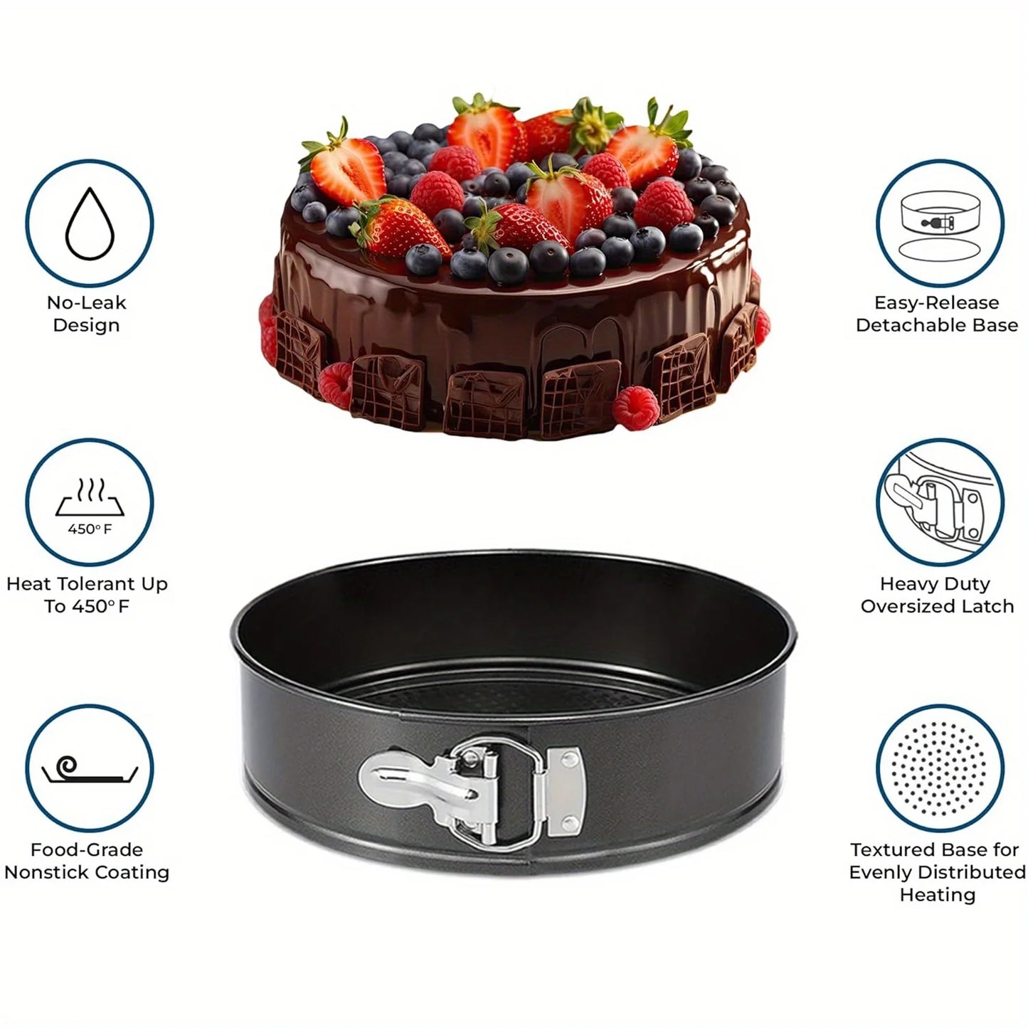 Premium 17 Piece Bakeware Sets | Carbon Steel, Non Stick & Oven Safe up to 500°F | Complete Baking Kit Includes 9 Inch round Cake Pans - Spring Form Pan - Cookie Sheets - Muffin Pan & Much More