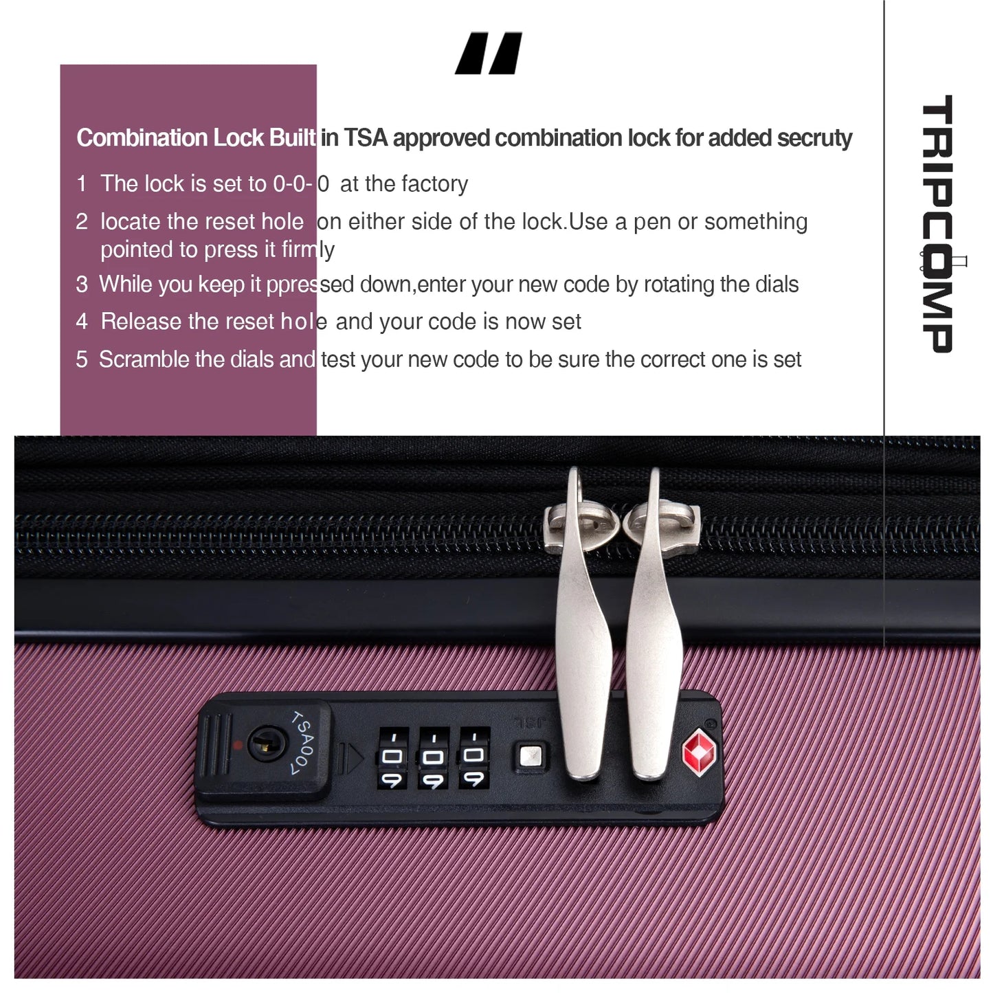 5-Piece Luggage Set: Hardside Suitcases (20", 24", 28") with TSA Lock and Spinner Wheels, Including Duffel Bag (Wine Red)