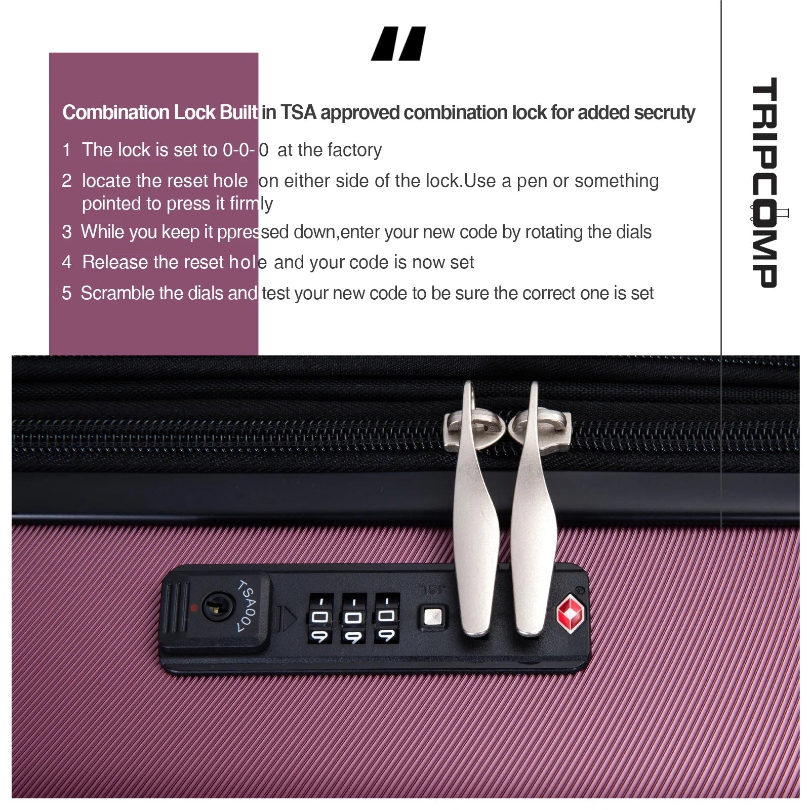 5-Piece Luggage Set: Hardside Suitcases (20", 24", 28") with TSA Lock and Spinner Wheels, Including Duffel Bag (Wine Red)