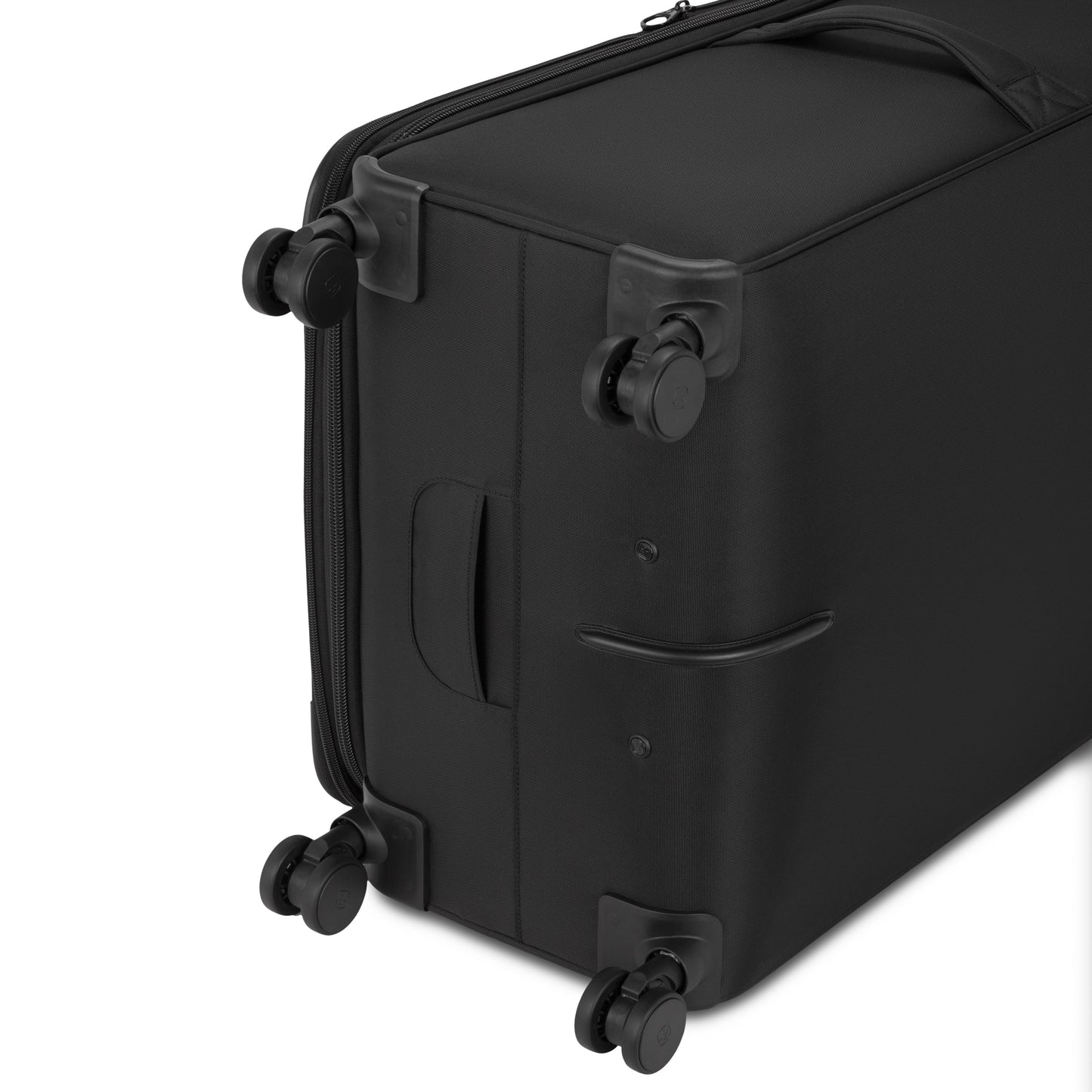 Stride Expandable Large Checked Spinner Suitcase, Black, 8-Wheel Design with Integrated TSA Lock