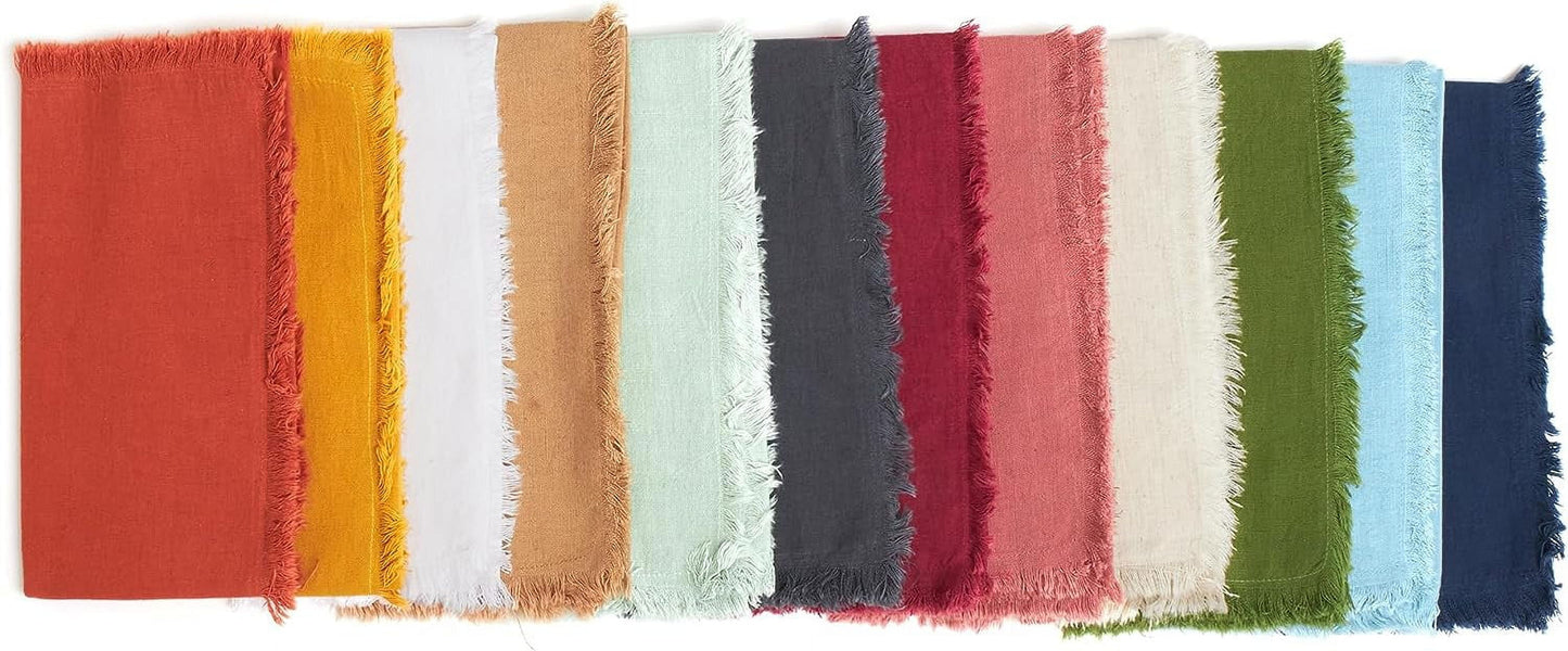 ACCENTHOME Navy Cotton Linen Napkin Set of 12 18X18 Inch Dinner Napkins - Washable Soft Premium Hotel Quality Reusable Napkins Perfect Table Napkins for Family Dinners, Weddings