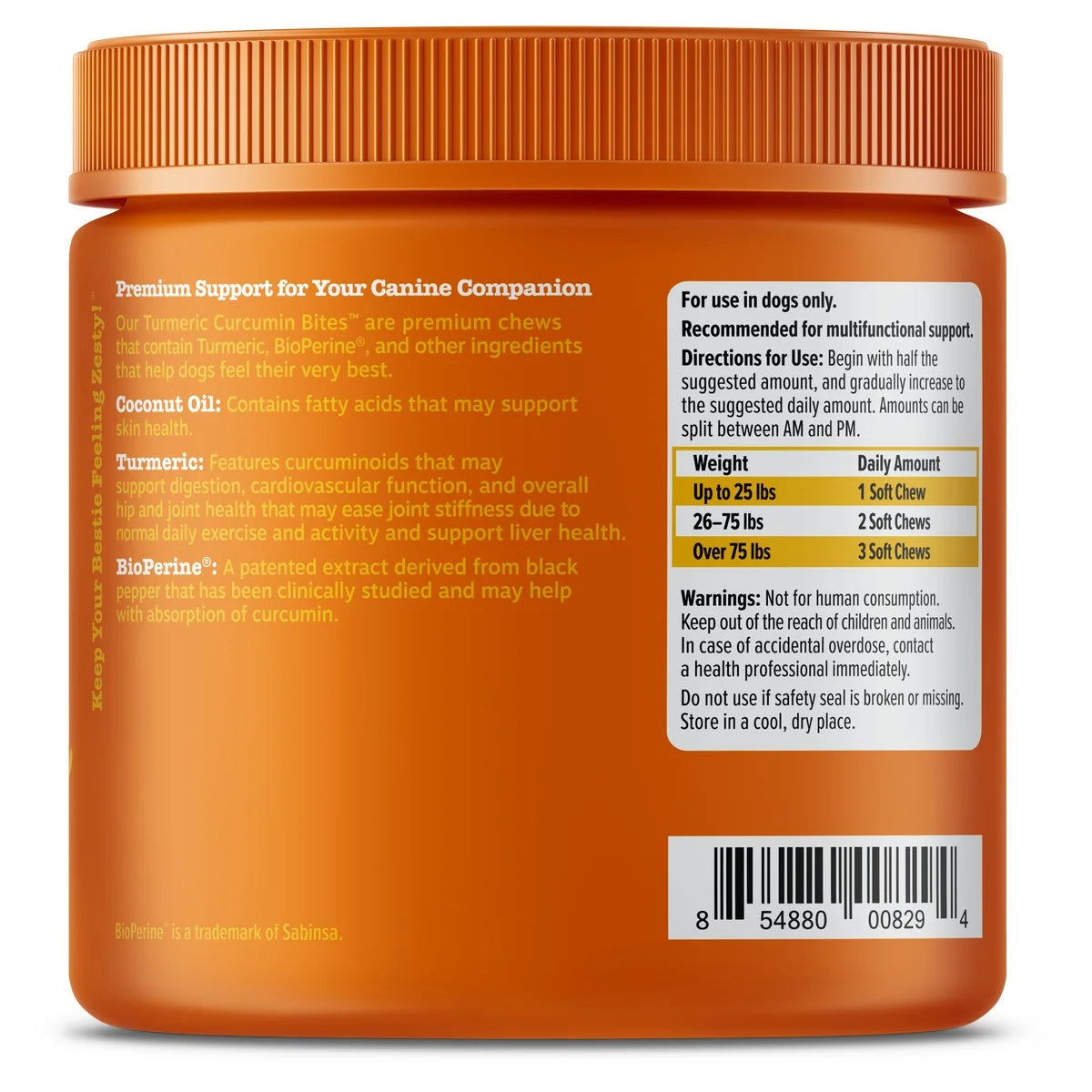 Turmeric Curcumin Chews for Dogs - Liver Support Formula with Bacon Flavor, 90 Count