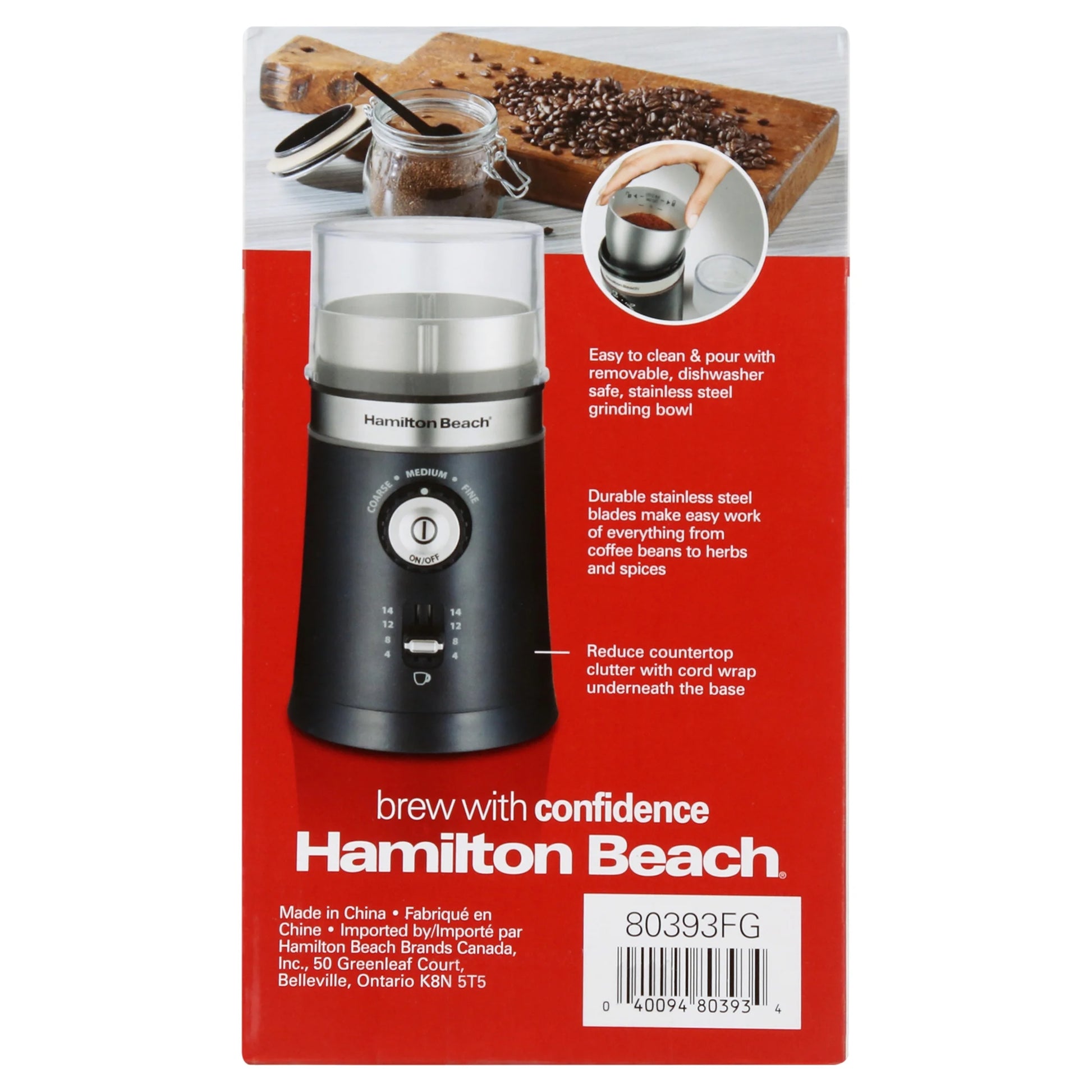 Custom Grind Coffee Grinder, 14 Cups, Black, New, 80393F