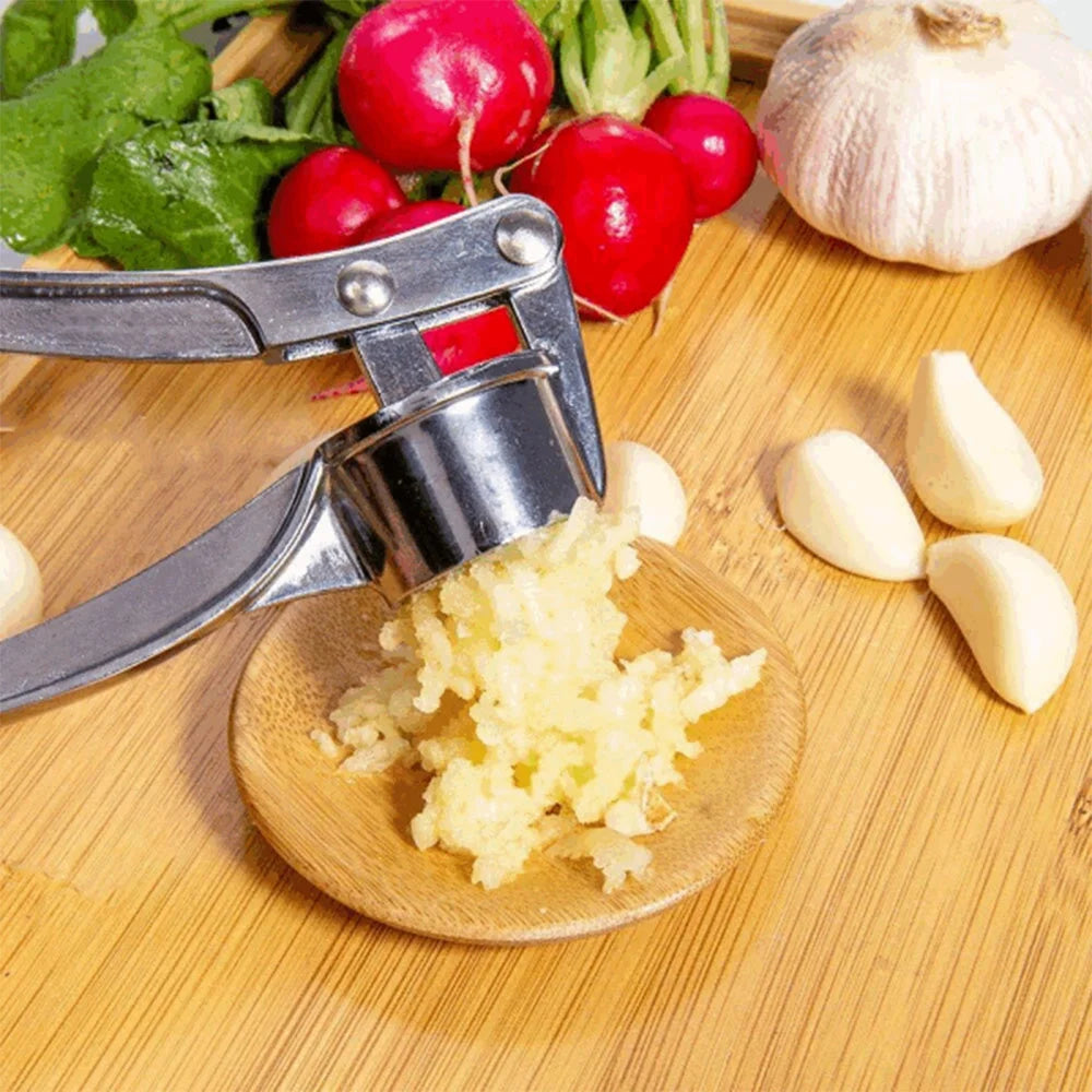 Garlic Press Crusher Professional Squeezer Masher Kitchen Mincer Tool- Easy to Clean(Stainless Steel)