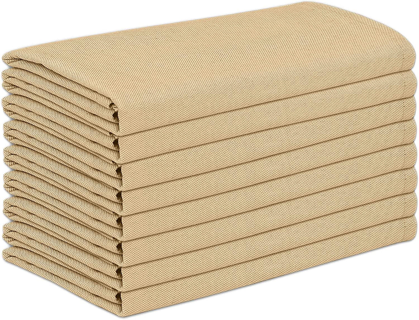 Cloth Napkins Set of 12, 18X18 Reusable Napkins Cloth Washable, Soft & Durable Table Napkins, Polycotton Chambray Dinner Napkins for Parties, Christmas, Thanksgiving, Weddings - Honey