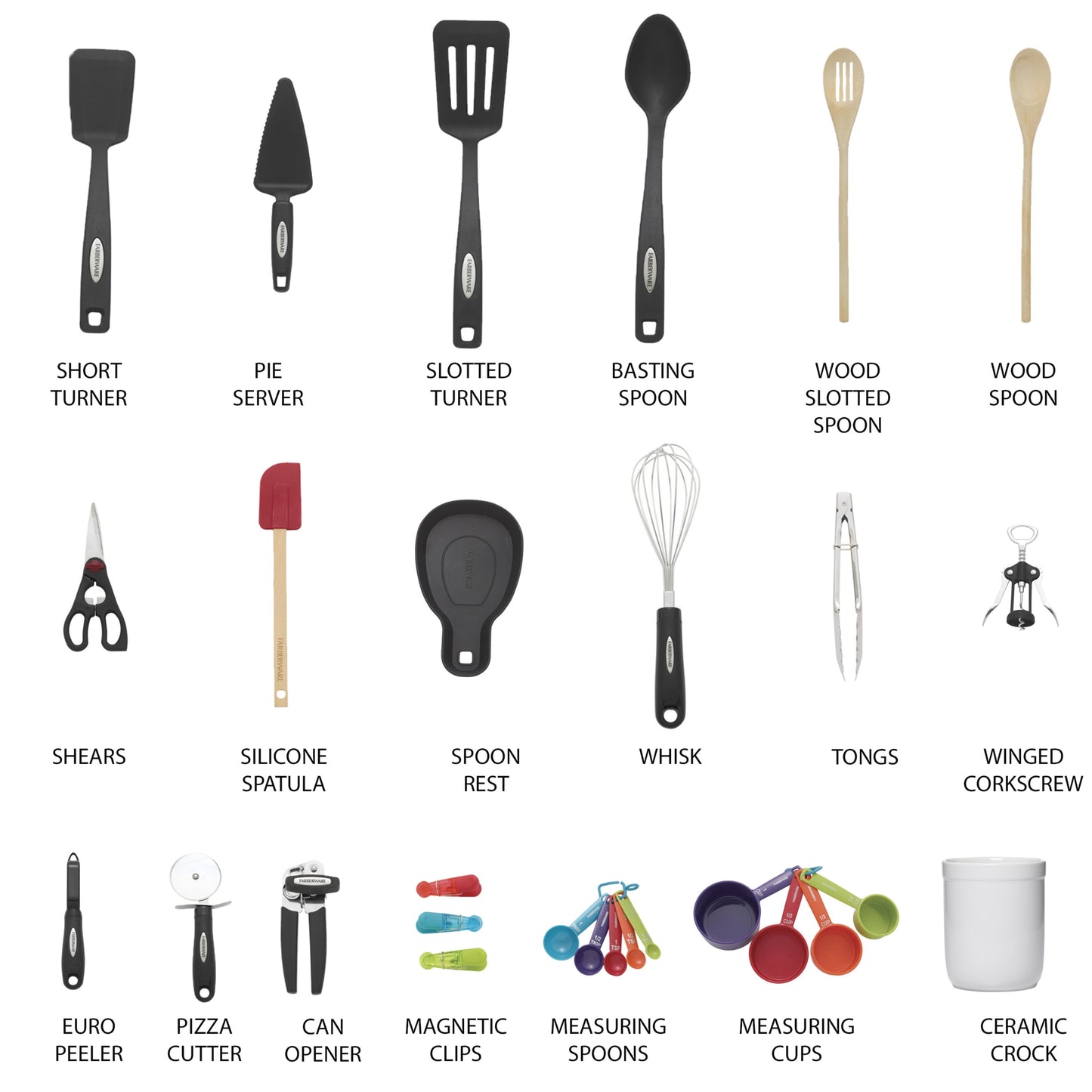 28-Piece Kitchen Utensil & Gadget Kitchen Utensil Sets Multicolor